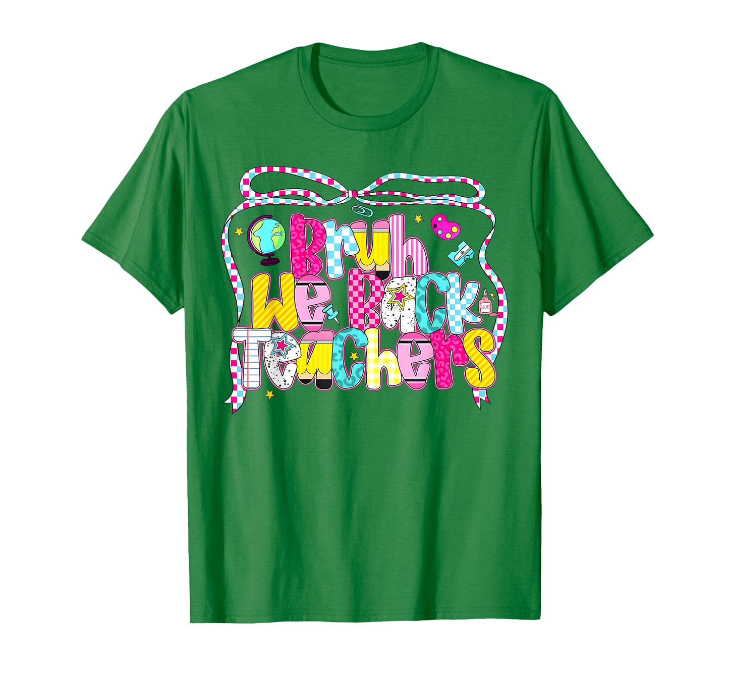 Bruh We Back Teachers Coquette Bow Back To School Teacher T-Shirt