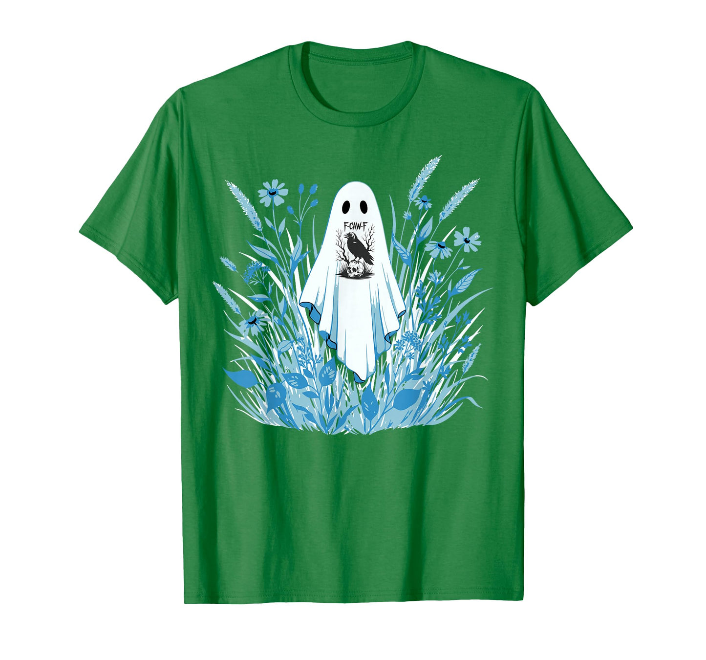 Funny Ghost Wears Popular F-CAW-F Crow Trendy Design T-Shirt