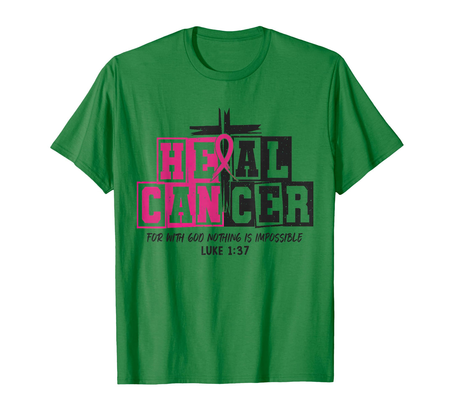 He Can Heal Cancer Pink Ribbon Breast Cancer Month T-Shirt
