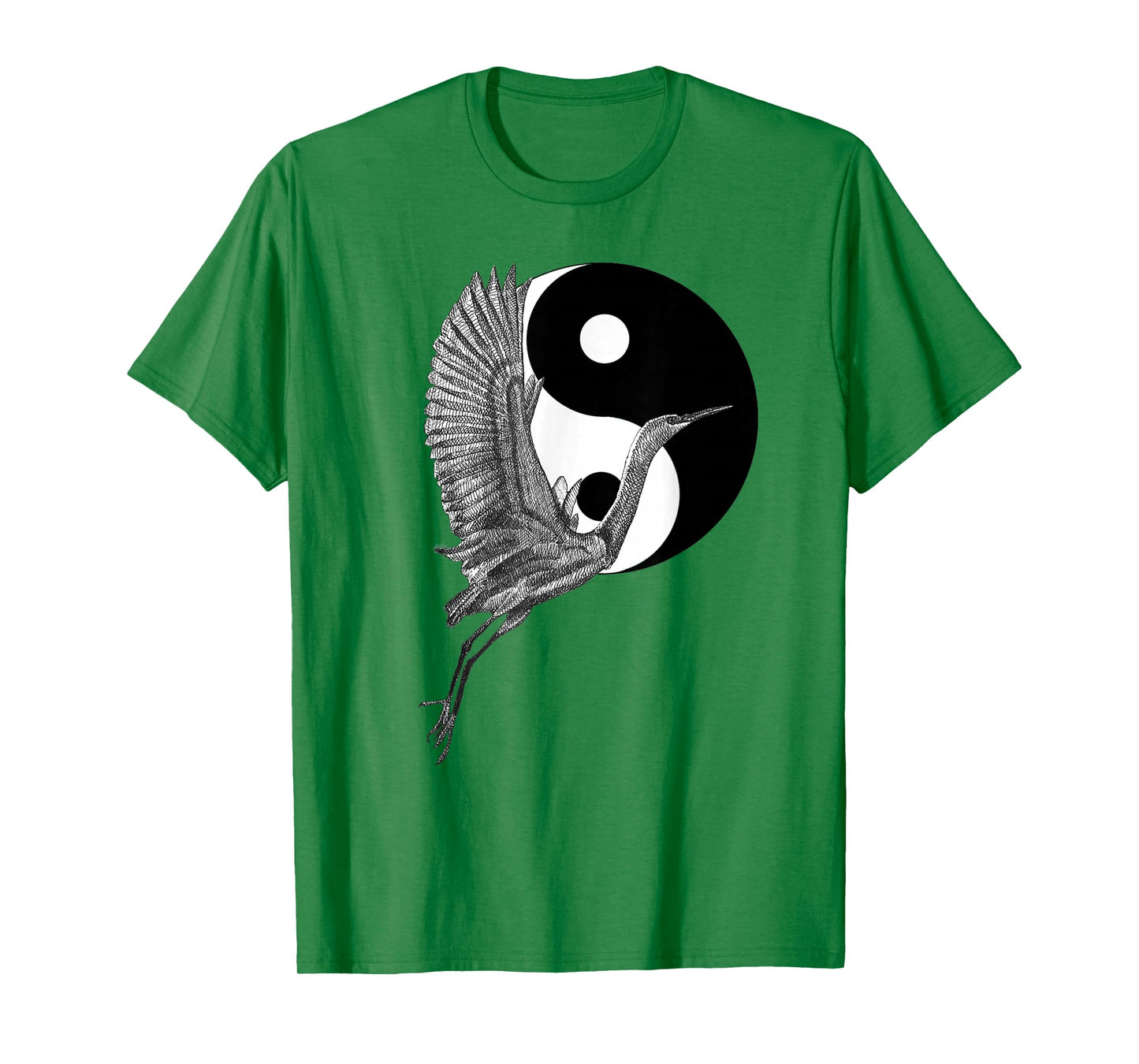 Tai Chi White Crane Yin Yang Qi Gong Illustration T-Shirt