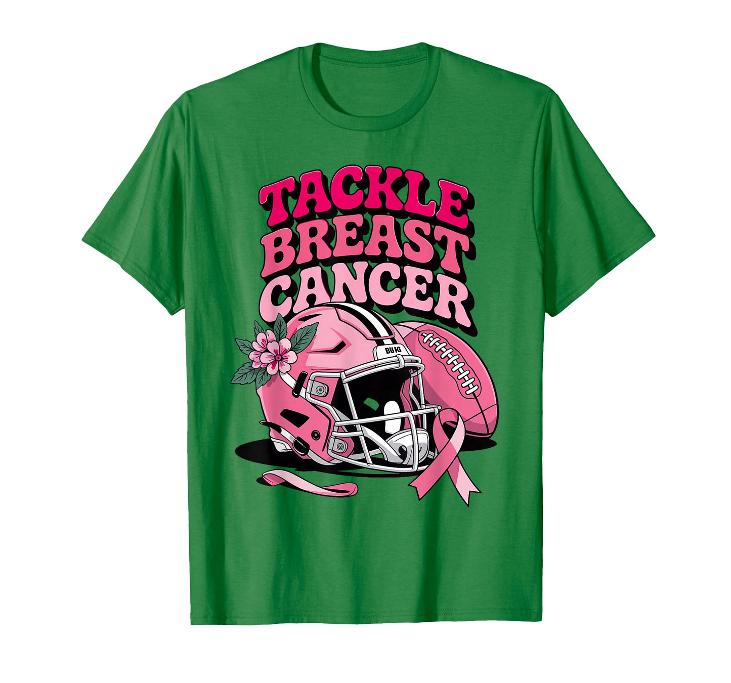 Tackle Breast Cancer Football Pink Ribbon Awareness Survivor T-Shirt