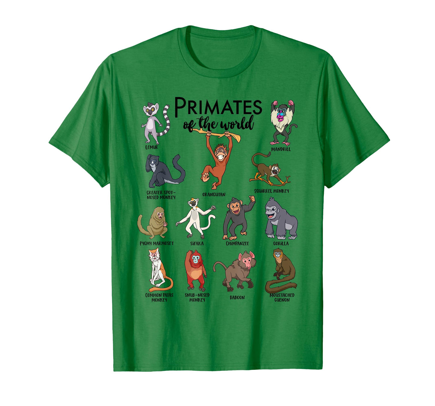 Various Monkeys - Types of Primates T-Shirt