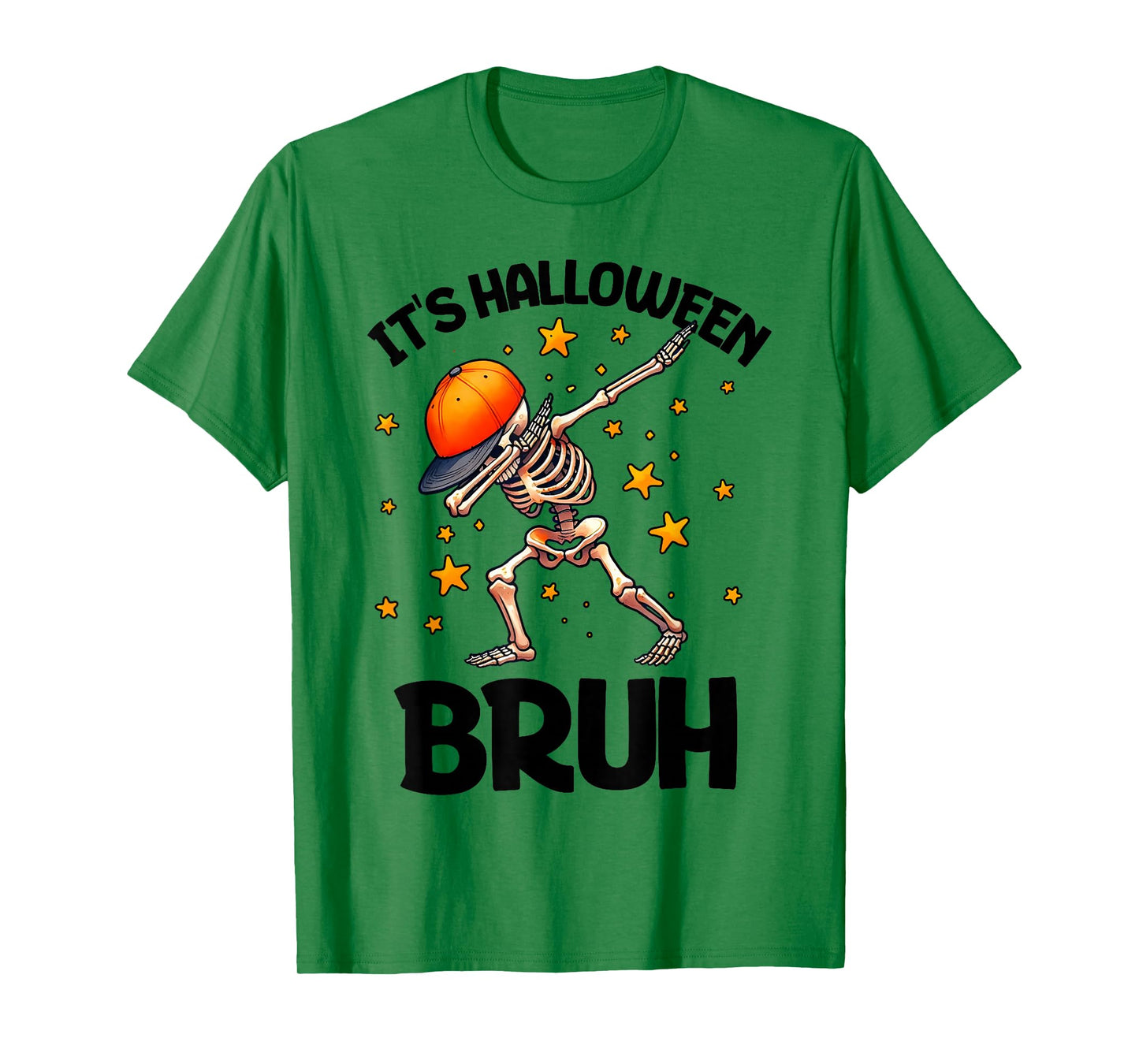Bruh Halloween Boys Kids Halloween Skeleton T-Shirt