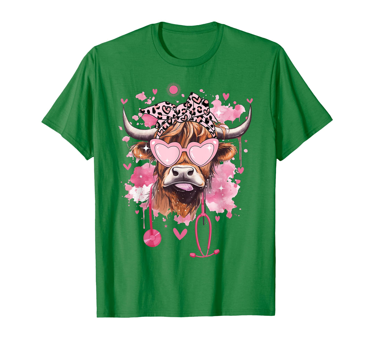 Cute Highland Cow Nurse Cow Lover Summer Break Nursing Funny Men Women Girls Kids T-Shirt