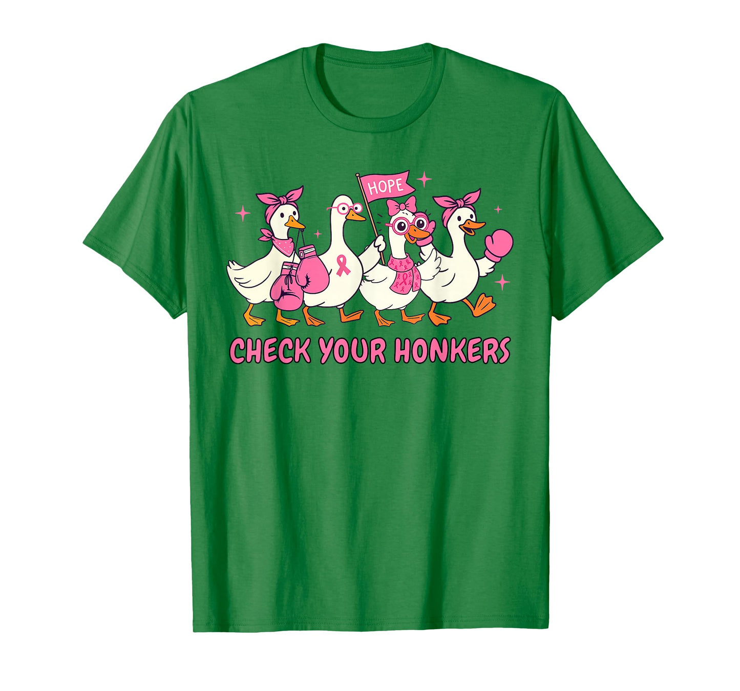 Breast Cancer Awareness Silly Goose Check Your Honkers T-Shirt