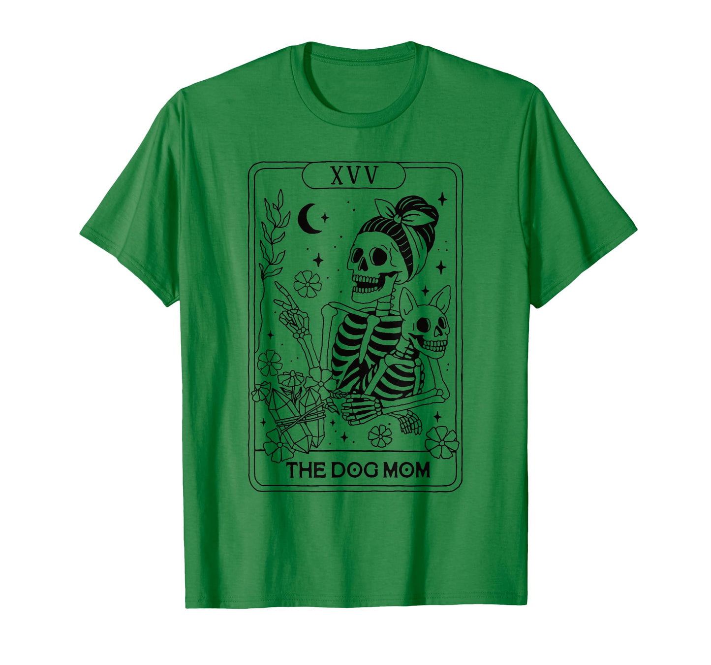 Skeleton Tarot Card Dog Mom Funny Pet Lover Astrology Women T-Shirt