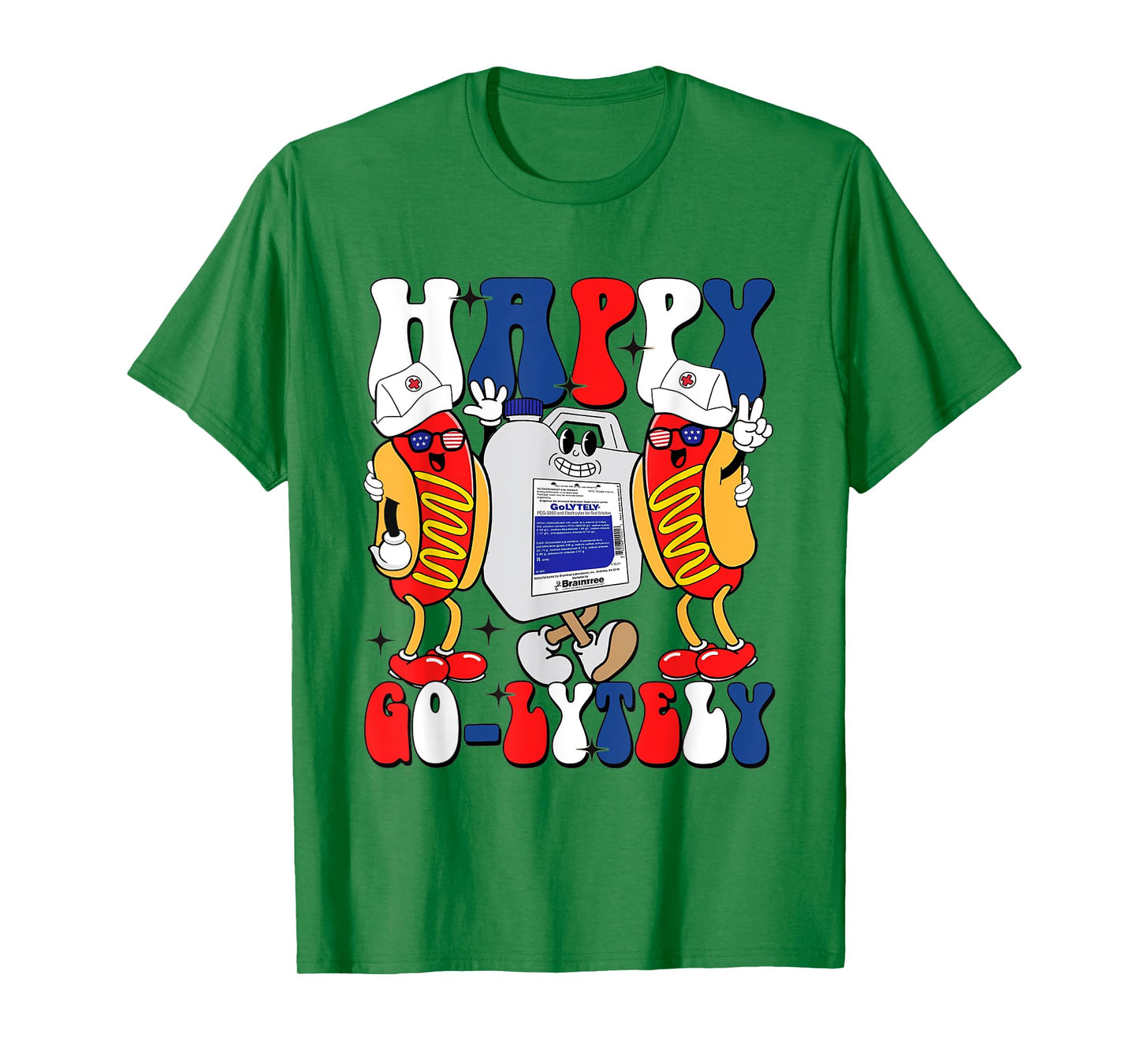 4th Of July Nurse Happy Go Lytely Gastroenterology Nurse T-Shirt