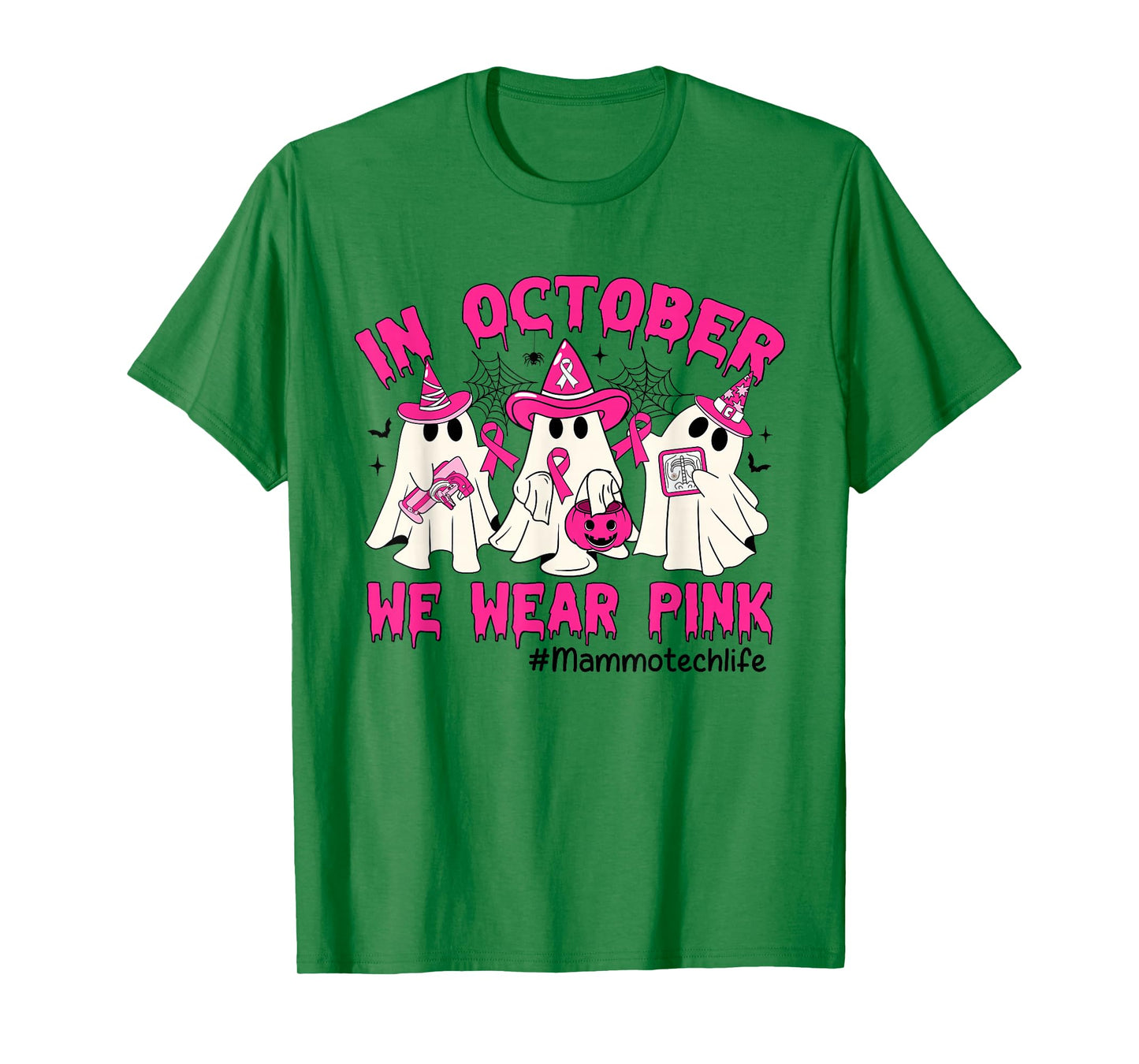 In October We Wear Pink Mammo Tech Life Breast Cancer T-Shirt