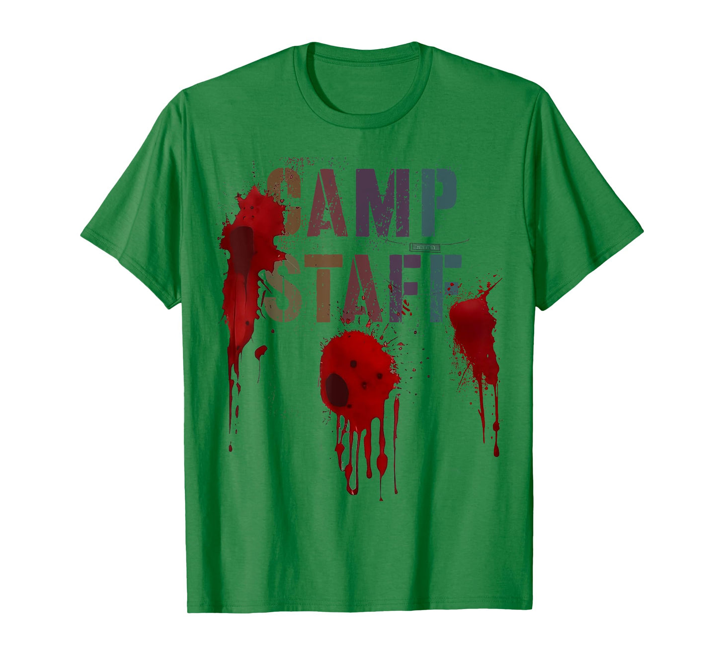 Funny CAMP STAFF Summer Campsite Camping Staff Bloody T-Shirt for Men Women