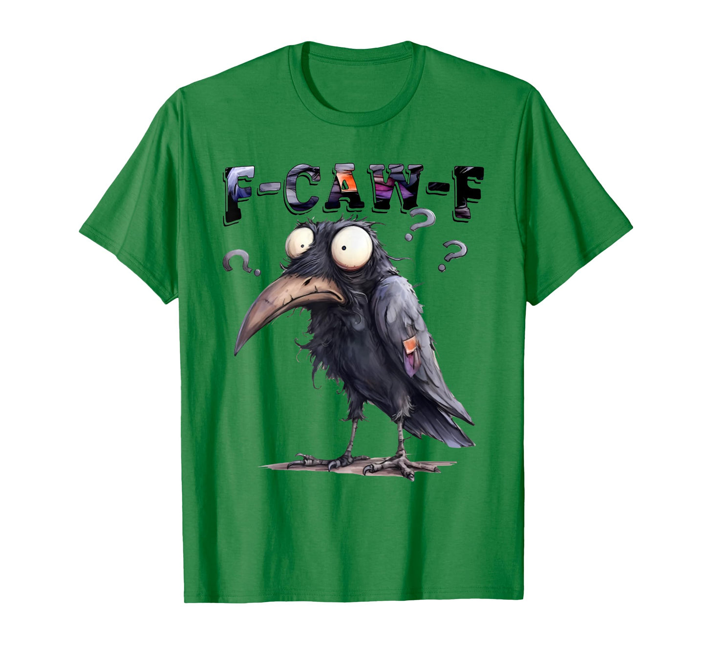 Black Crow, F-Caw-F Funny Black Bird Moon Gothic Adult Humor T-Shirt