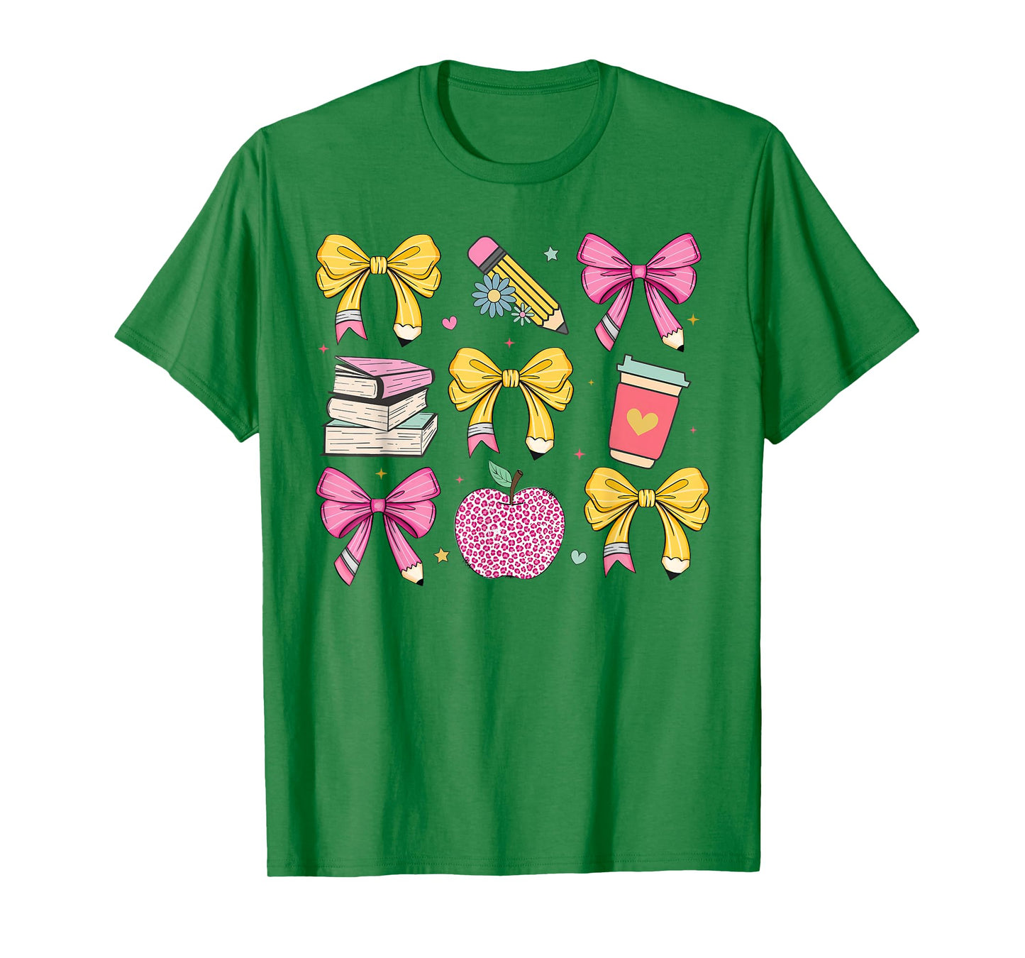 Apple Coquette Bow Books First Day Of School Back To School T-Shirt
