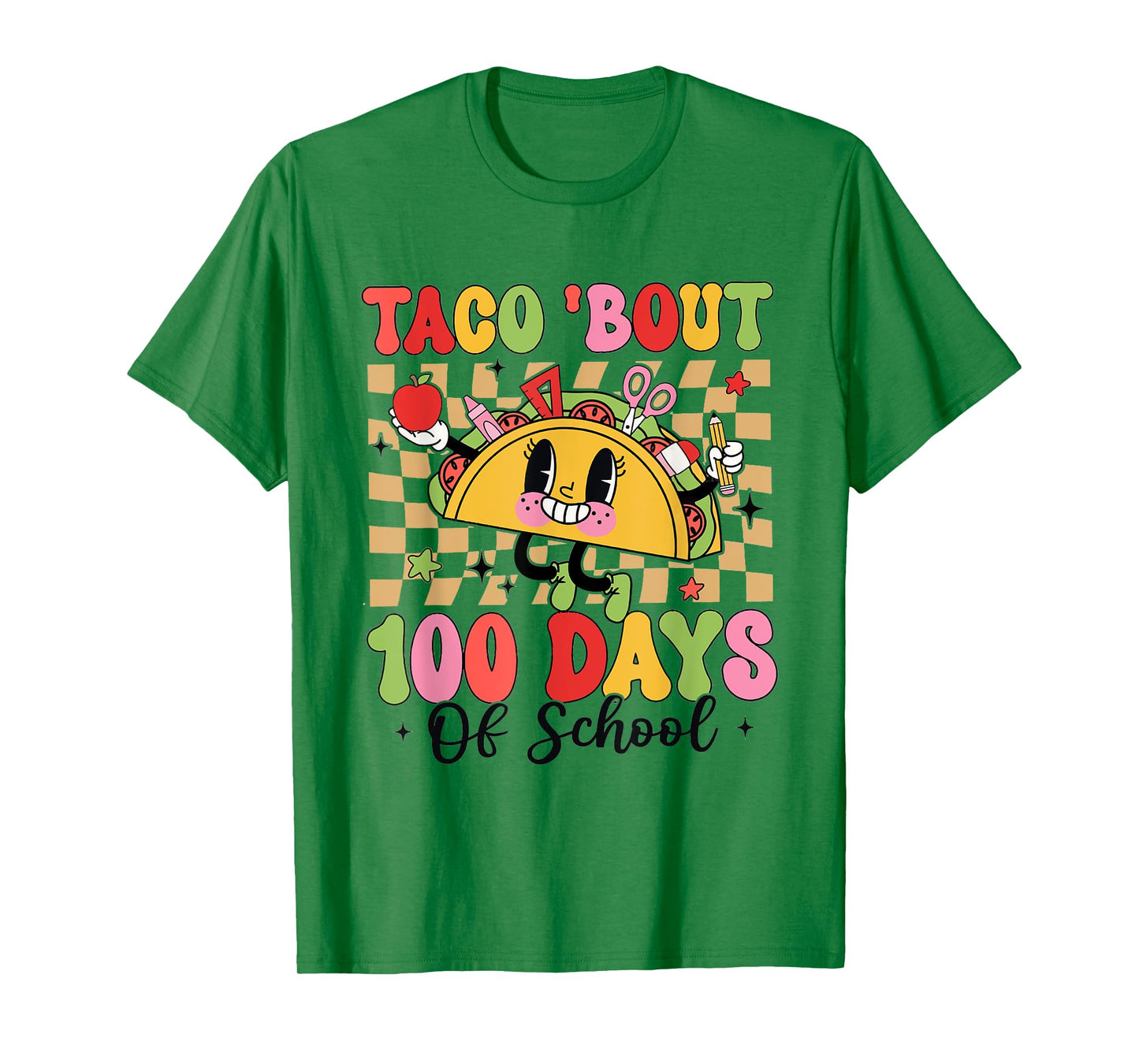 Taco Bout 100 Days of School Retro Kindergarten Teacher T-Shirt