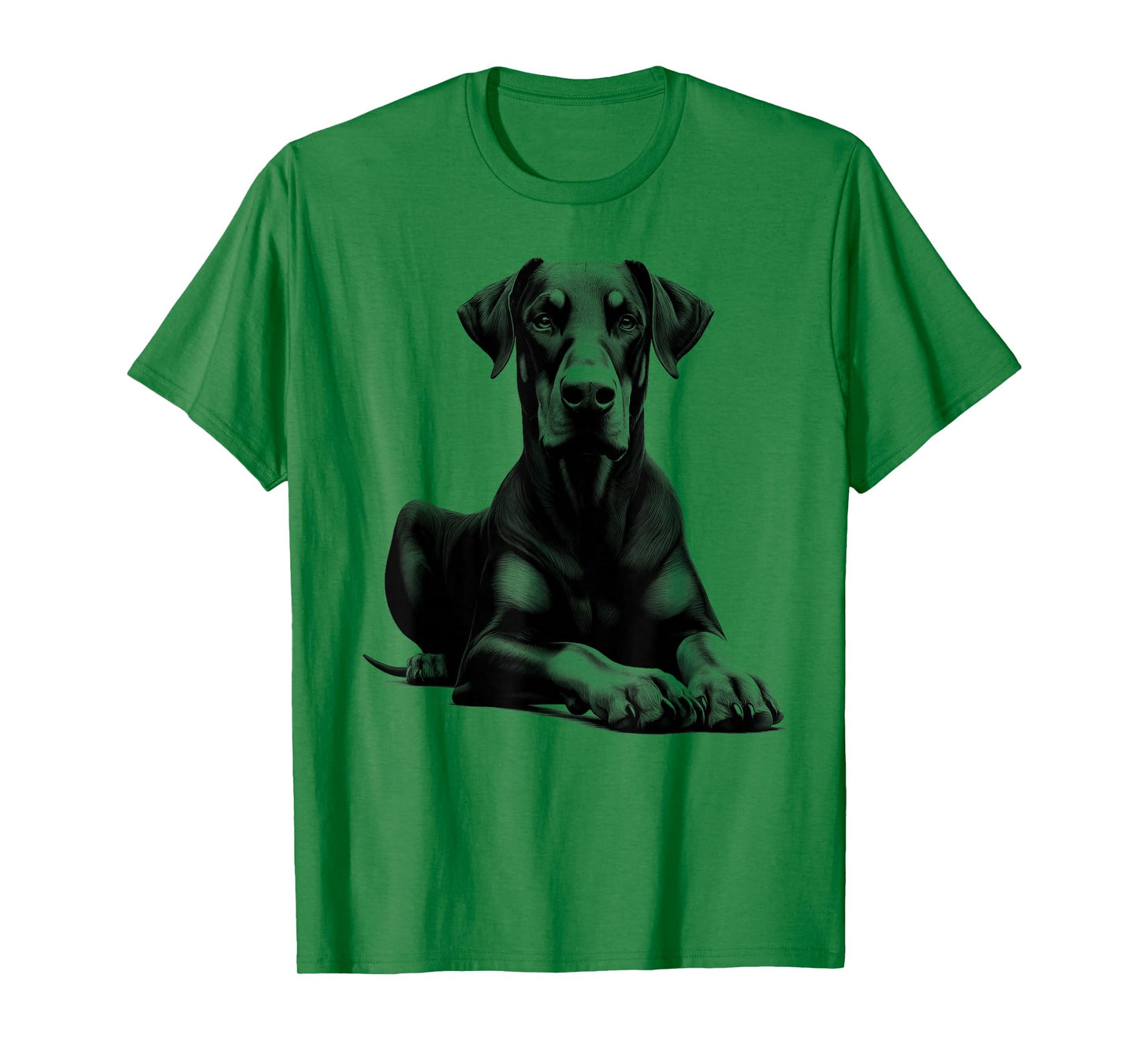 Cool Doberman with Floppy Ears in Lying Pose T-Shirt