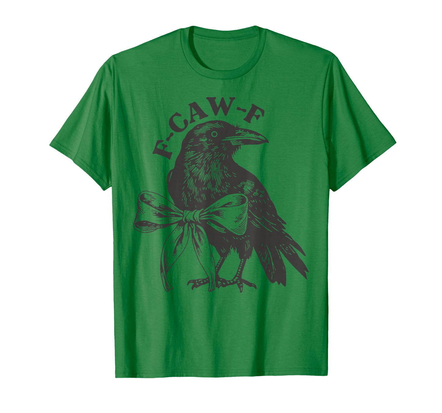 Funny F Caw F Raven Bird Coquette Bow Graphic Crow Pun T-Shirt