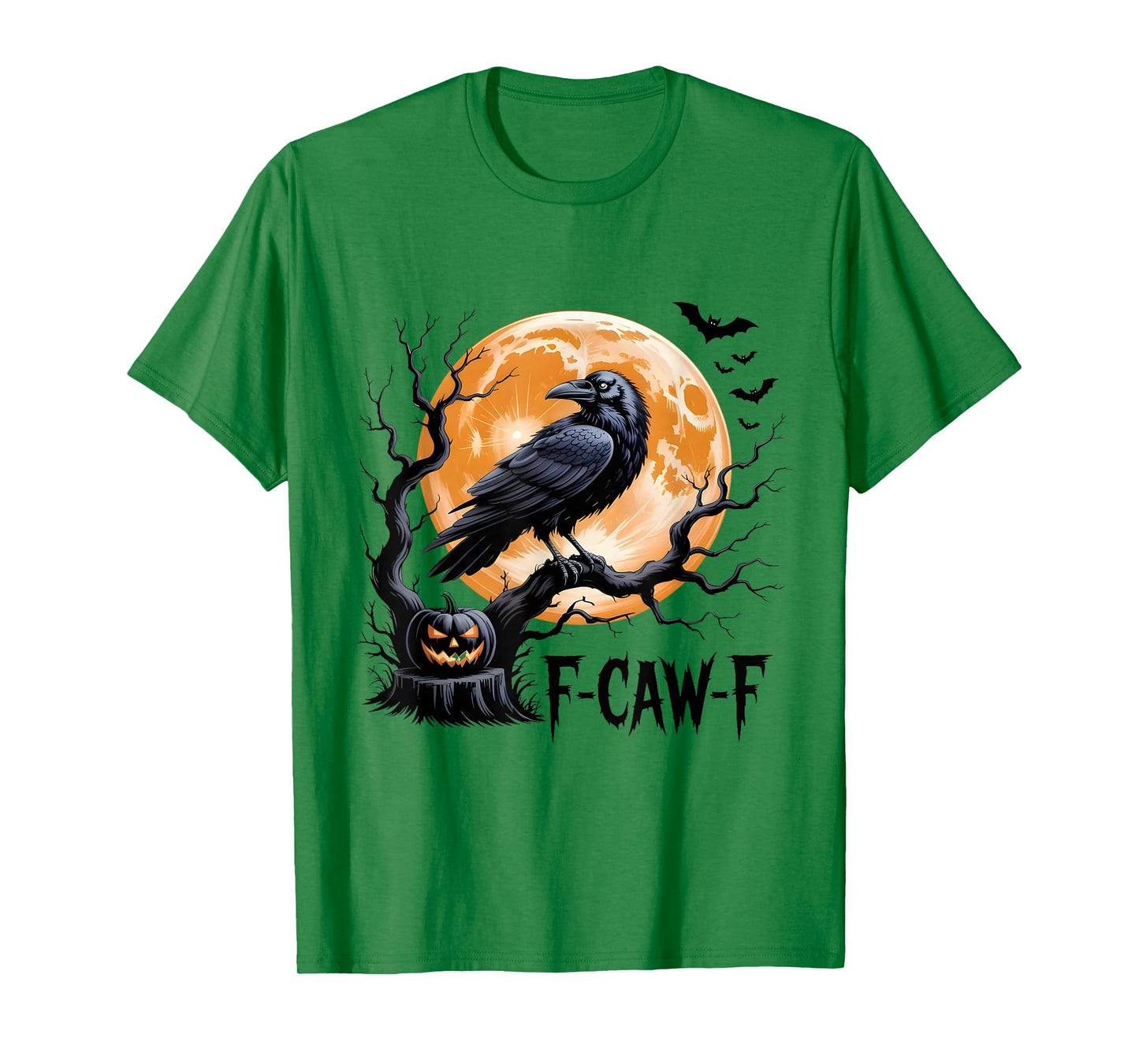 Black Crow, F-Caw-F Funny Black Bird Moon Gothic Adult Humor T-Shirt