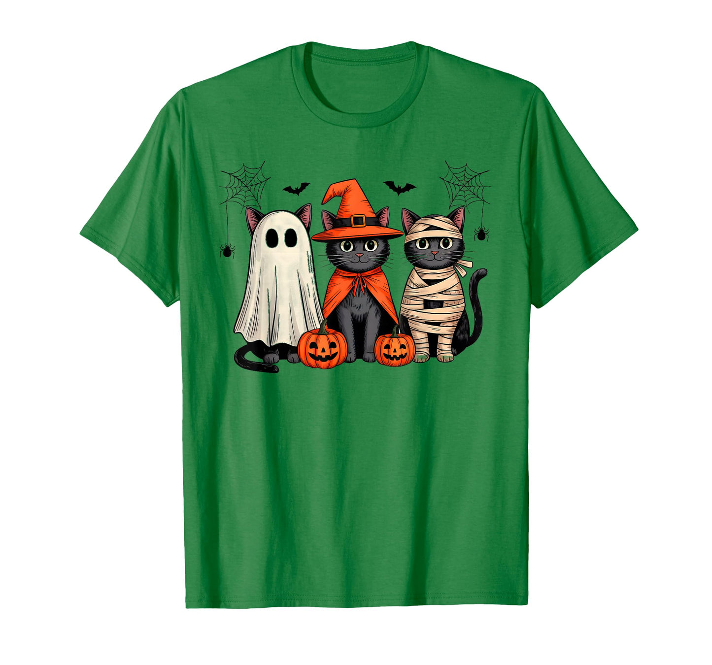 Cute Ghost Black Cat Witch Mummy Pumpkin Halloween Costume T-Shirt