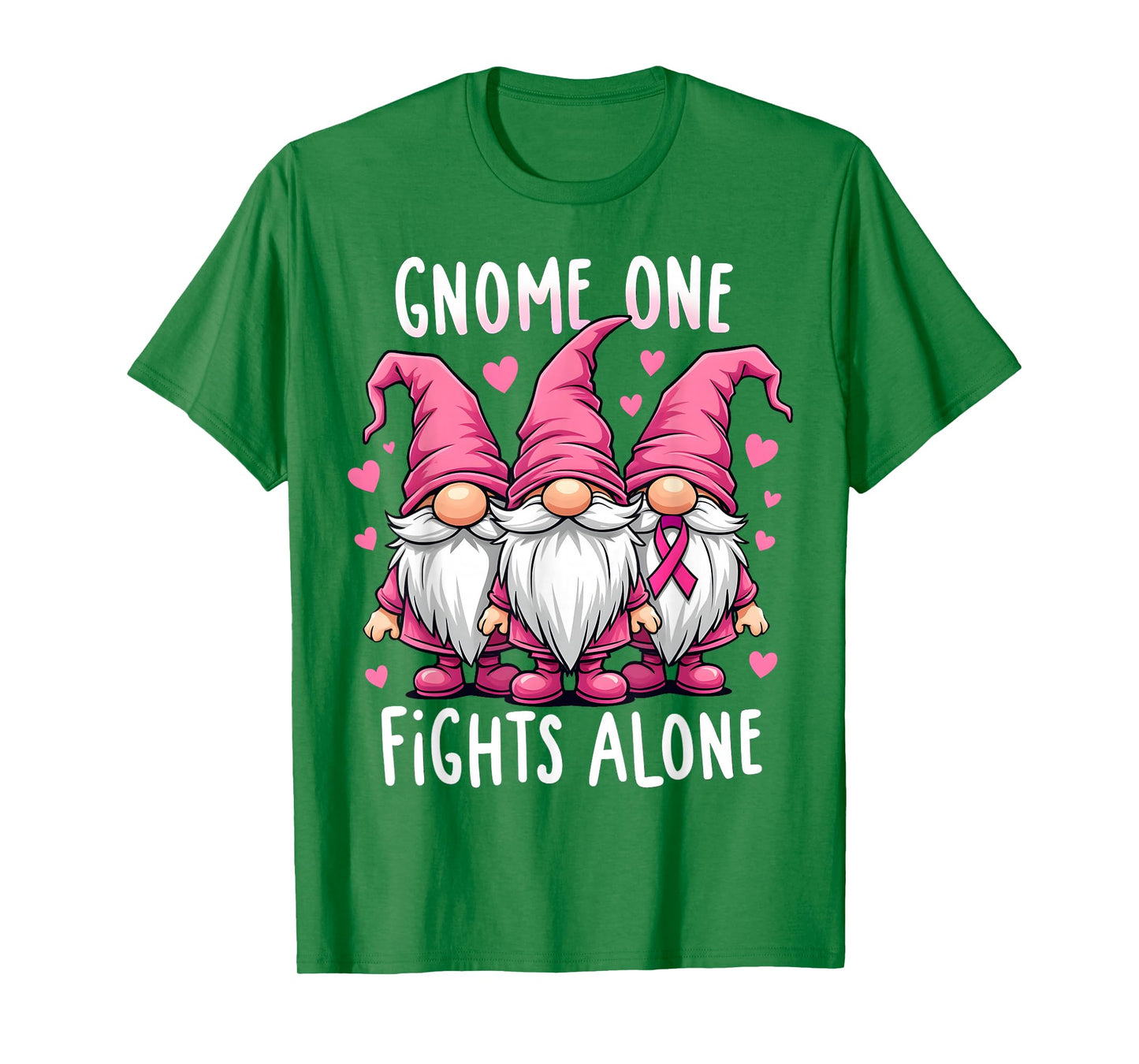 Gnome One Fights Alone Breast Cancer Awareness Pink Women T-Shirt