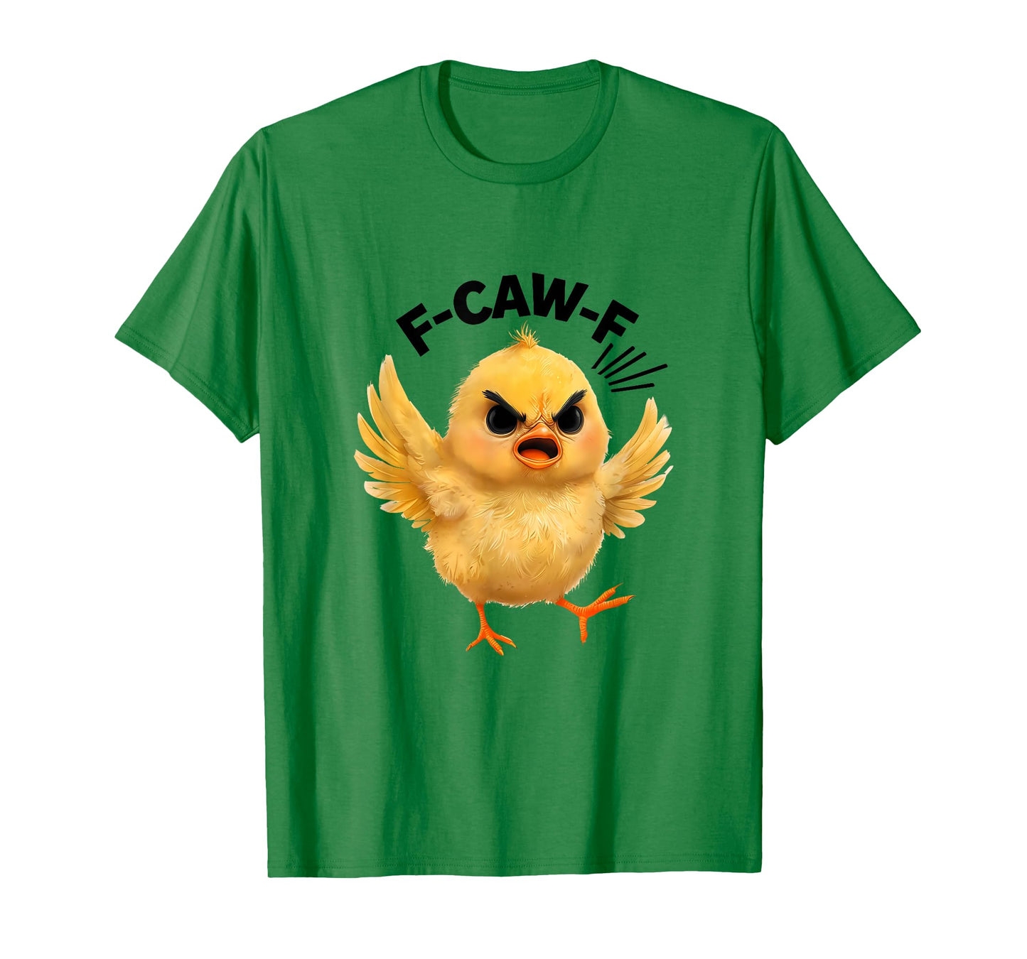 F-Caw-F Angry Yellow Chick Feather Peeps Off Cartoon Humor T-Shirt