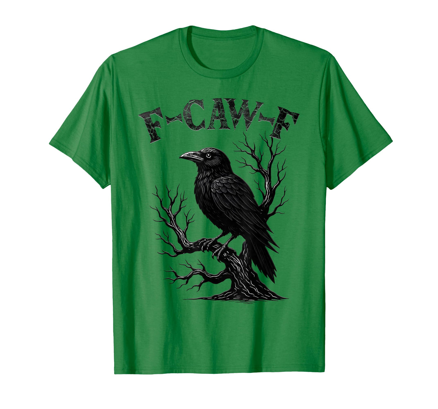 Black Crow, F-Caw-F Funny Black Bird Moon Gothic Adult Humor T-Shirt