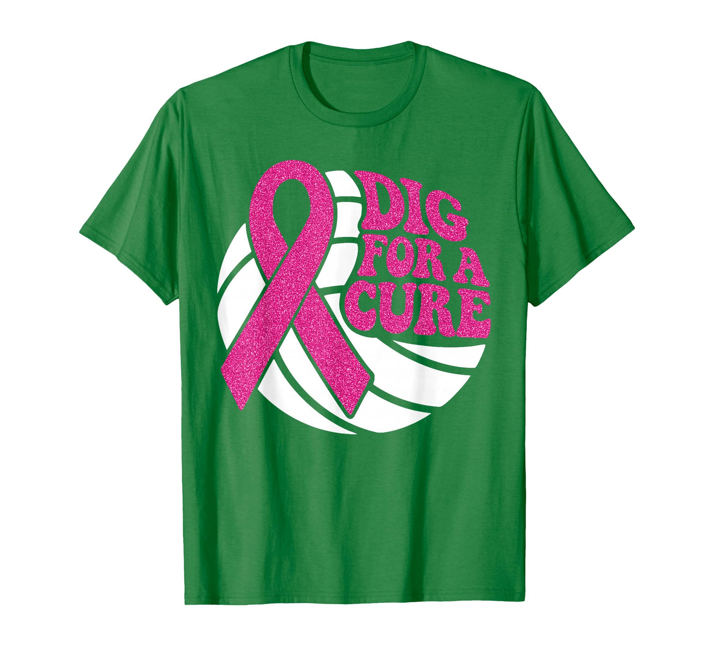 Dig for Cure Pink Ribbon Volleyball Breast Cancer Awareness T-Shirt