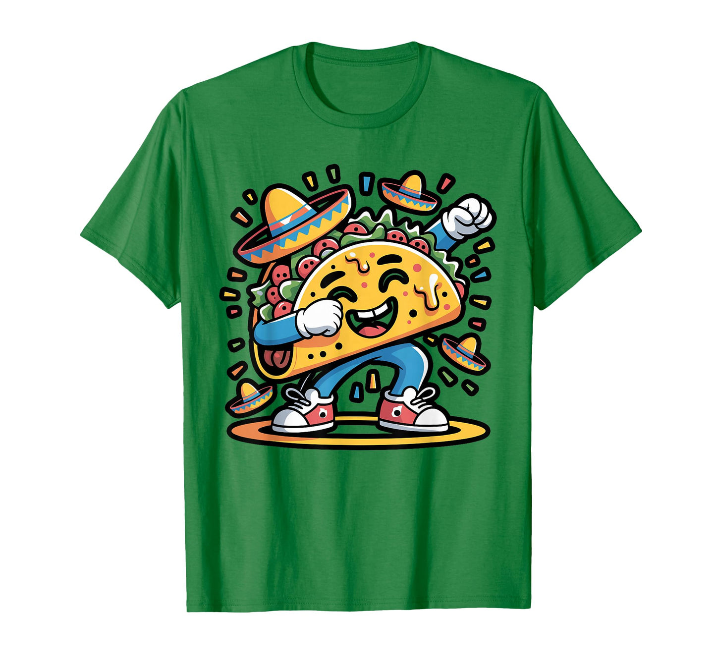 Funny Dabbing Taco with Sombrero Design T-Shirt