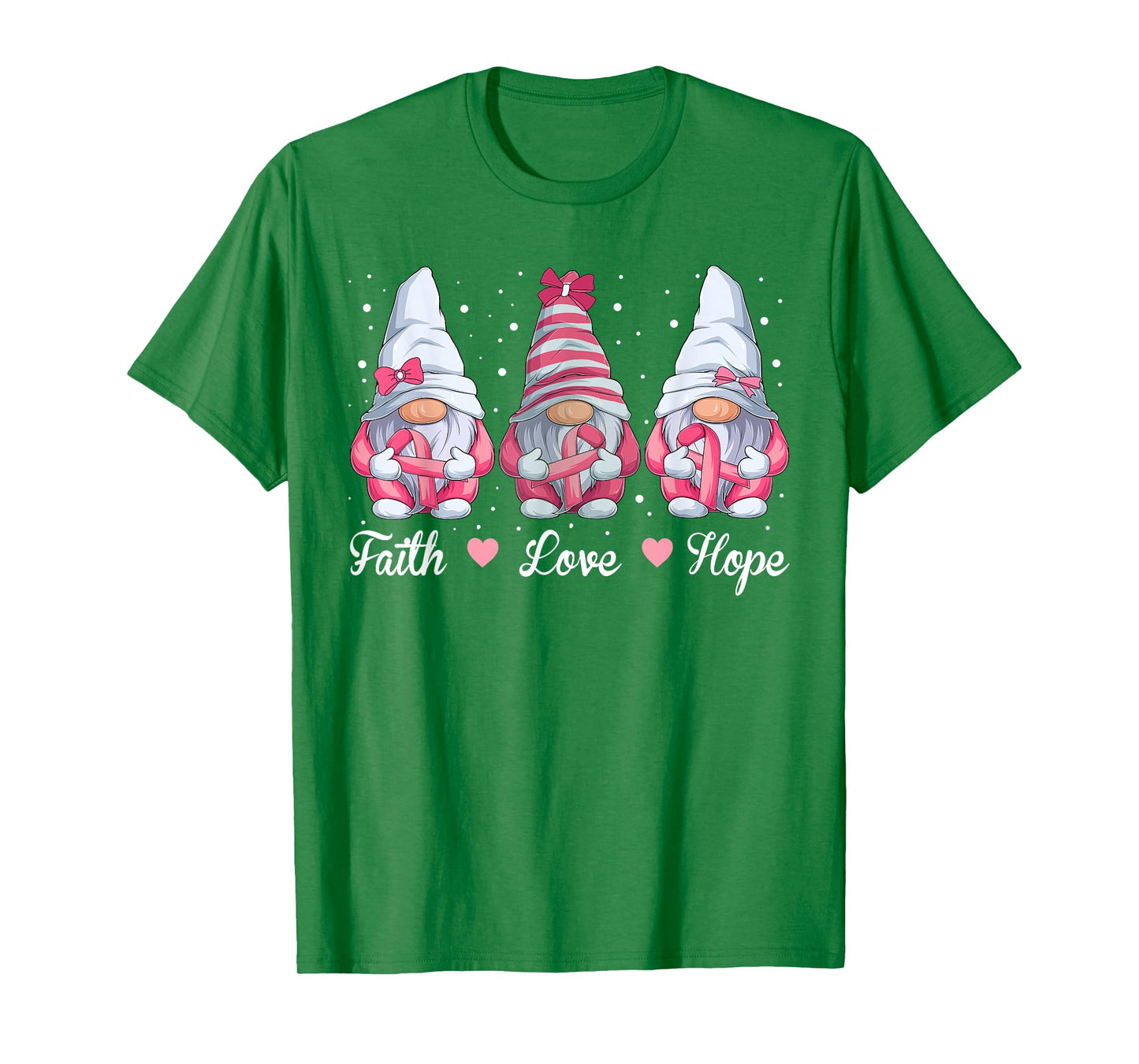 Breast Cancer Awareness, Gnomes Pink Ribbon Womens Girls T-Shirt