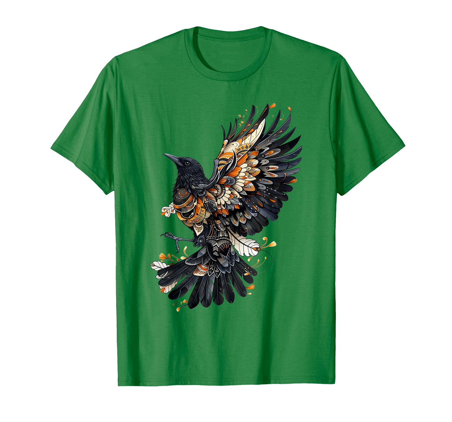 Floral Crow Indian American Native Art Raven Native Culture T-Shirt