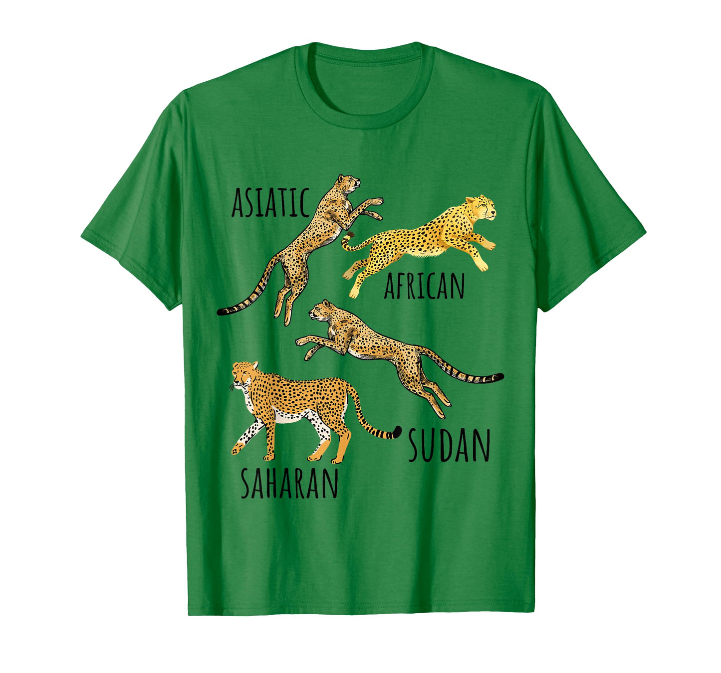 Type of Cheetahs Breeds Collection, Cheetah Print, Big Cat Men Women Kids T-Shirt