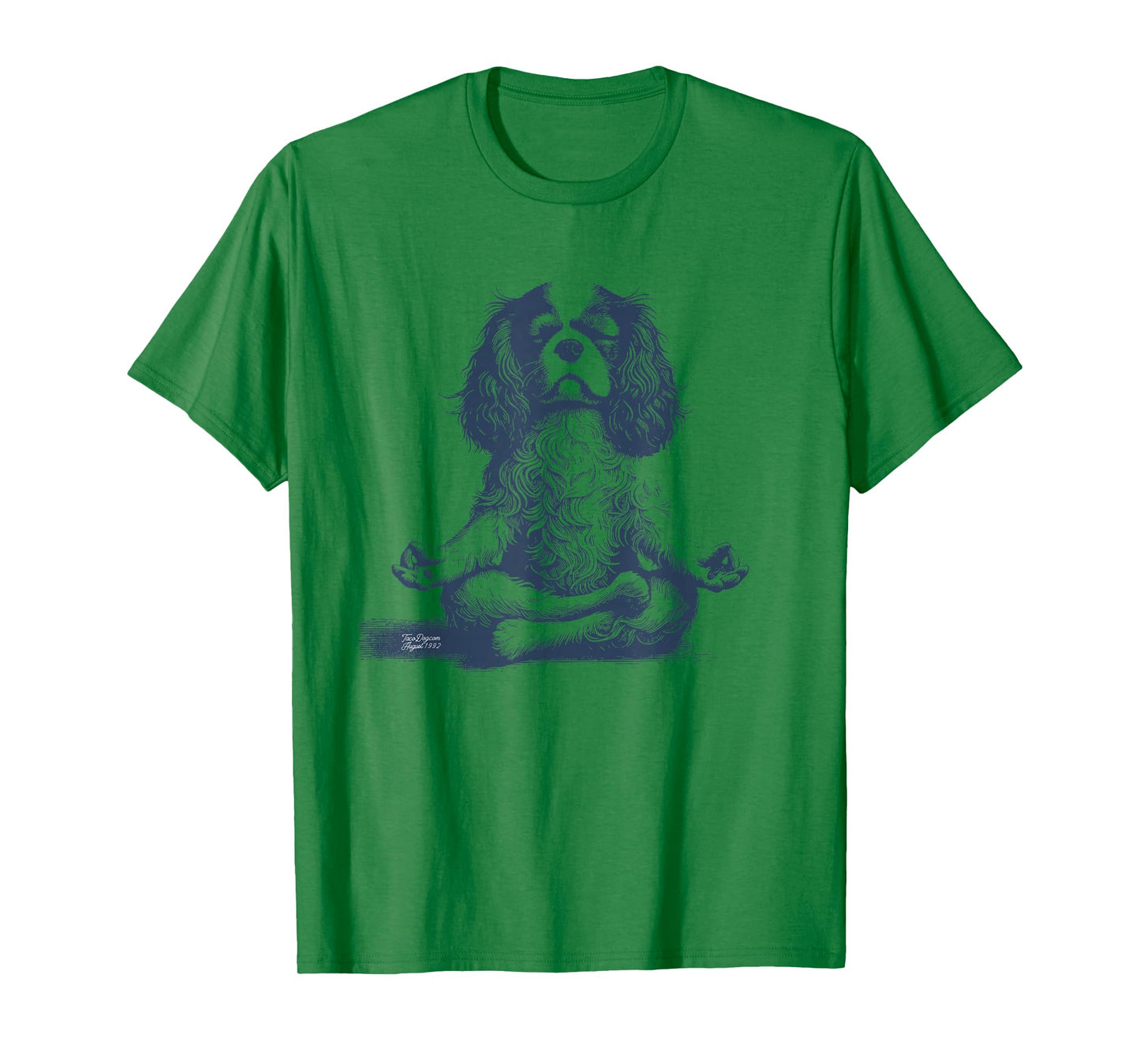 Cavalier King Charles Spaniel Lotus Meditate Yoga Vintage T-Shirt