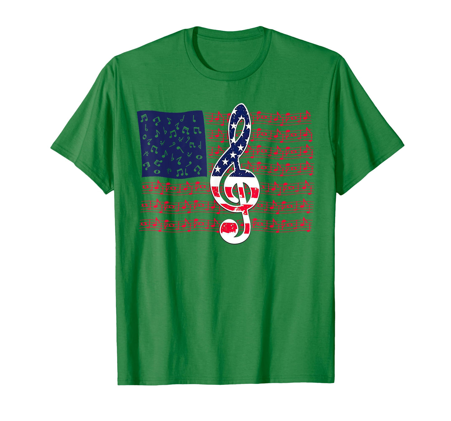 Music Note American Flag 4th of July Peace T-Shirt