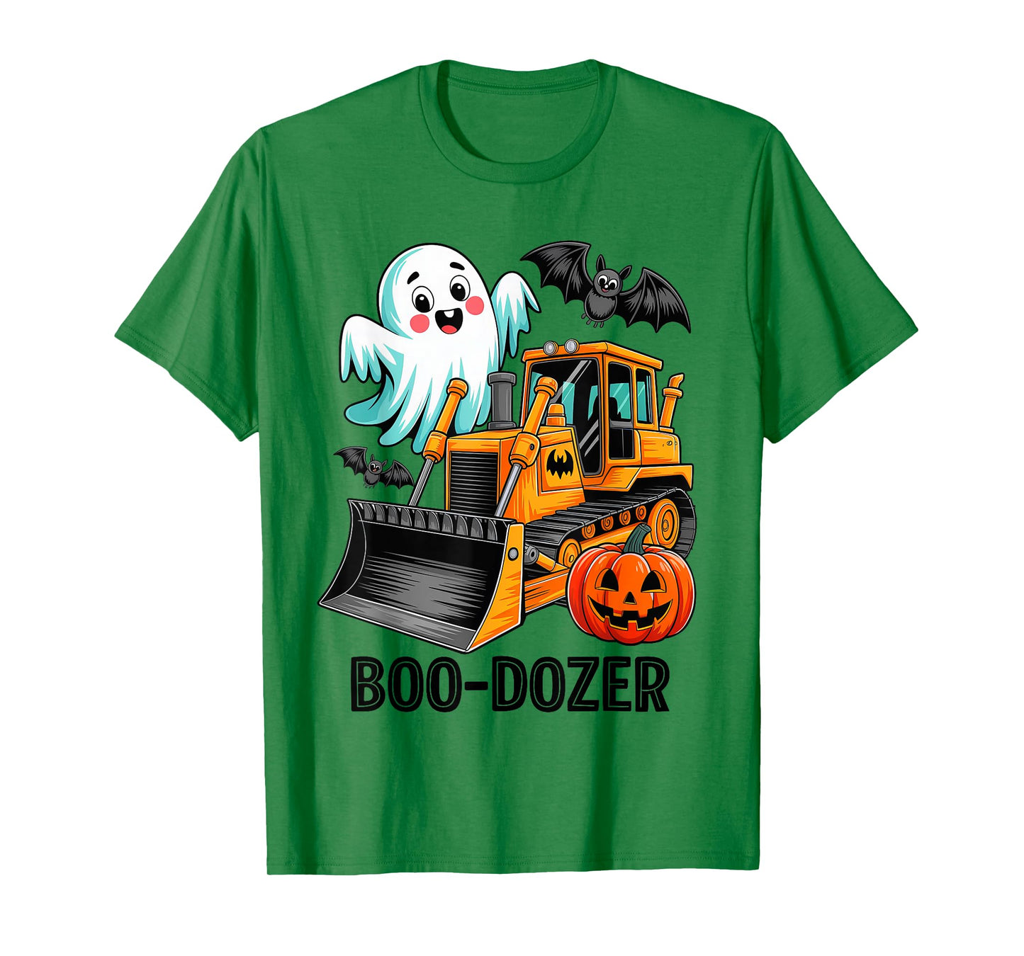 Halloween Bulldozer Construction Trucks Ghost Halloween Kids T-Shirt