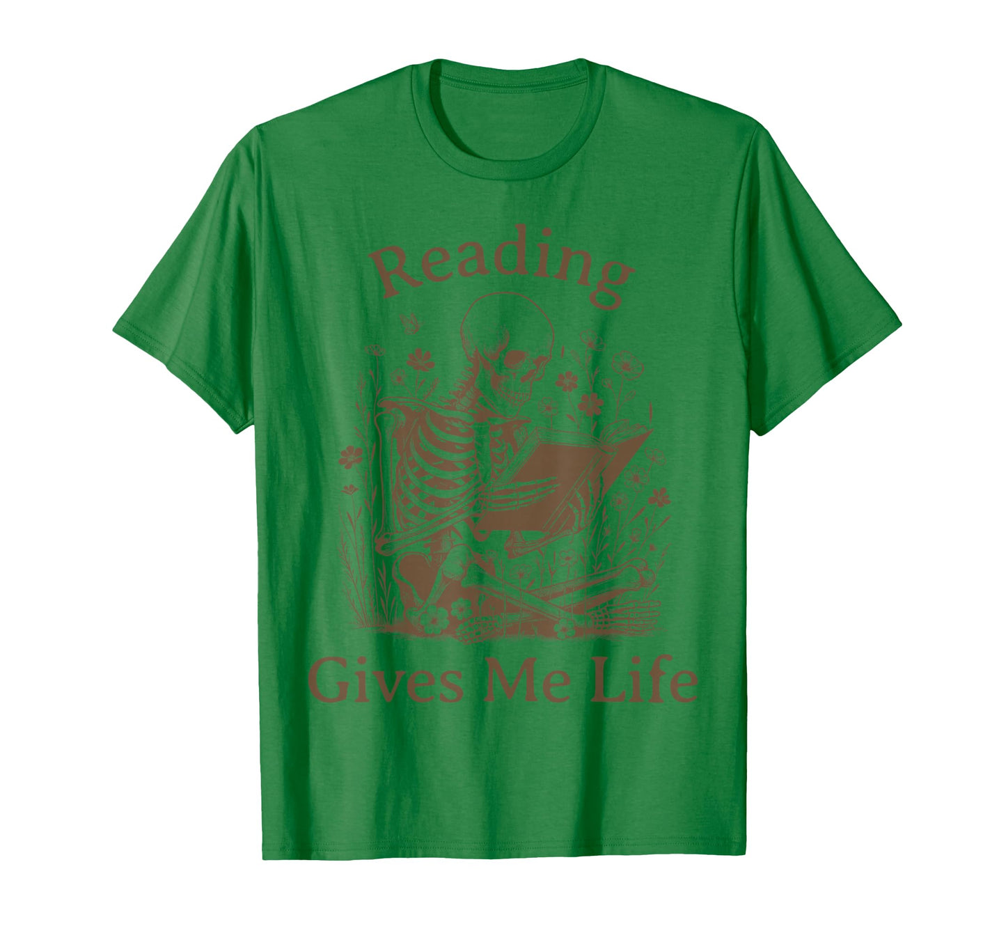 Bookish Skeleton Reading Book Nerd Bookworm Literary Girl T-Shirt