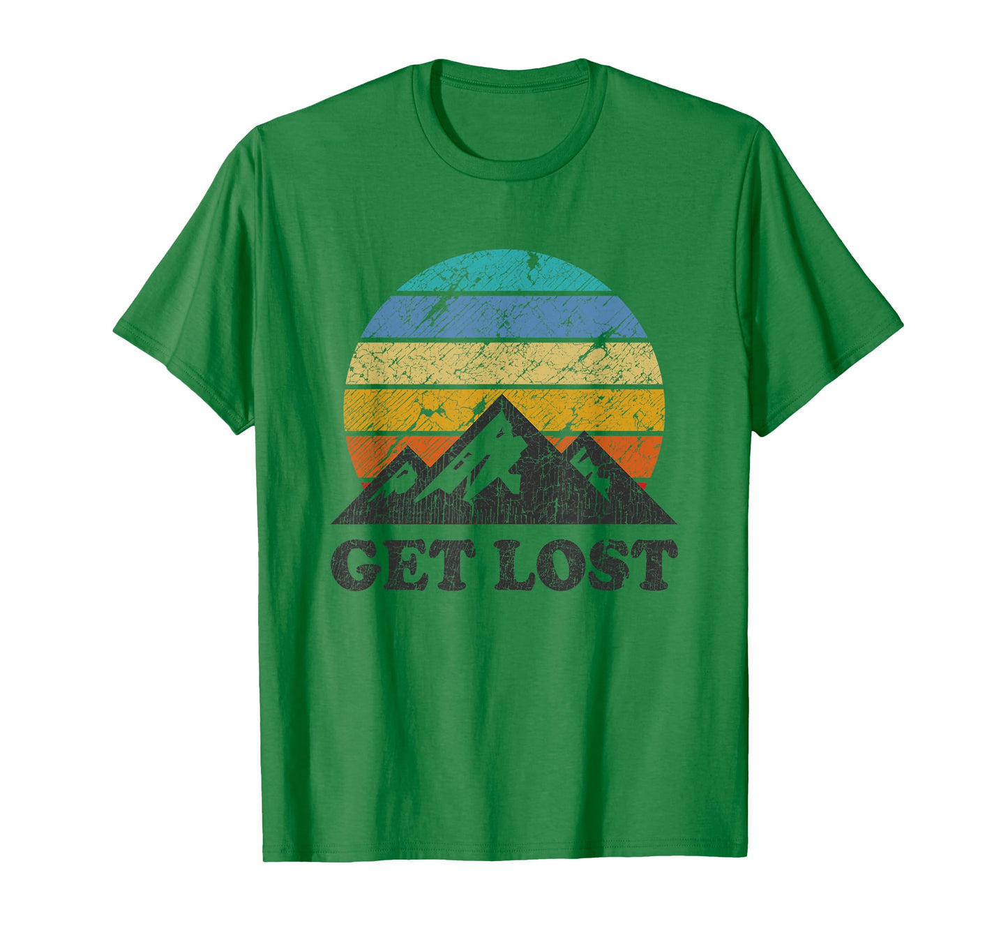 Vintage Car Hiking - Retro Sunset Mountain Walker T-Shirt