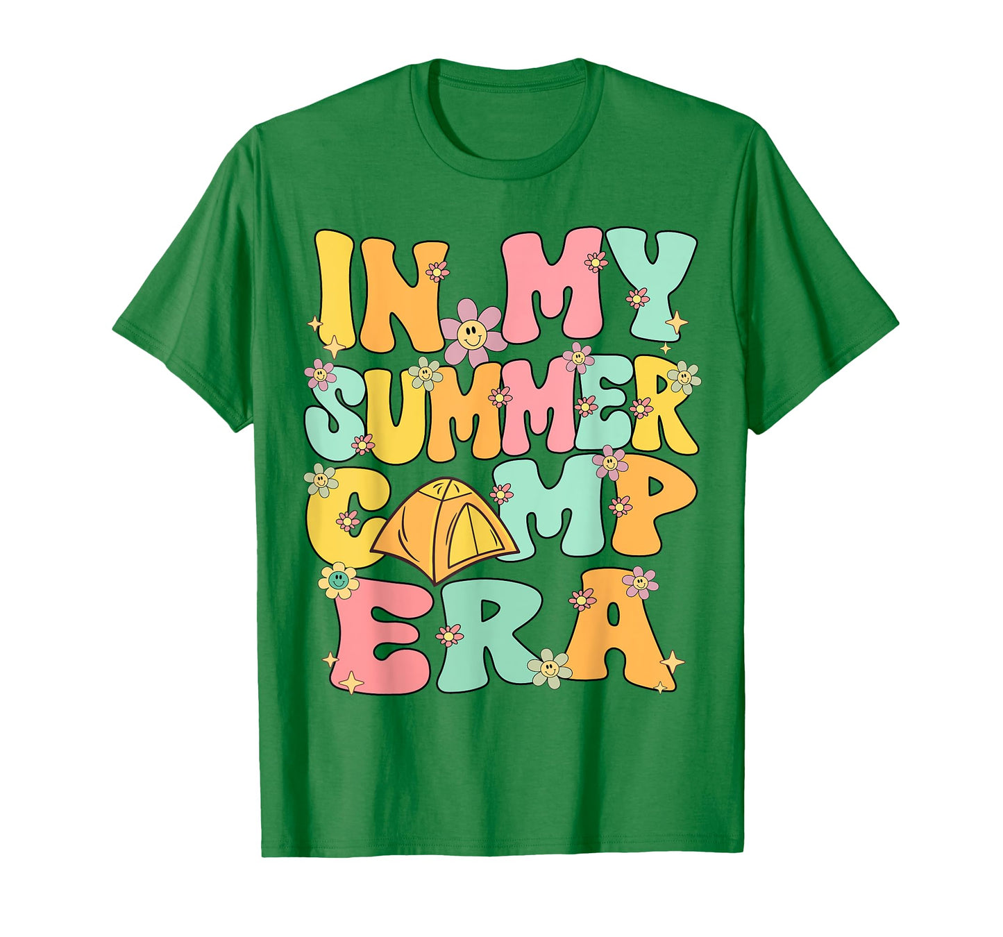 In My Summer Camp Era Retro Groovy Summer Camp Camping Funny T-Shirt