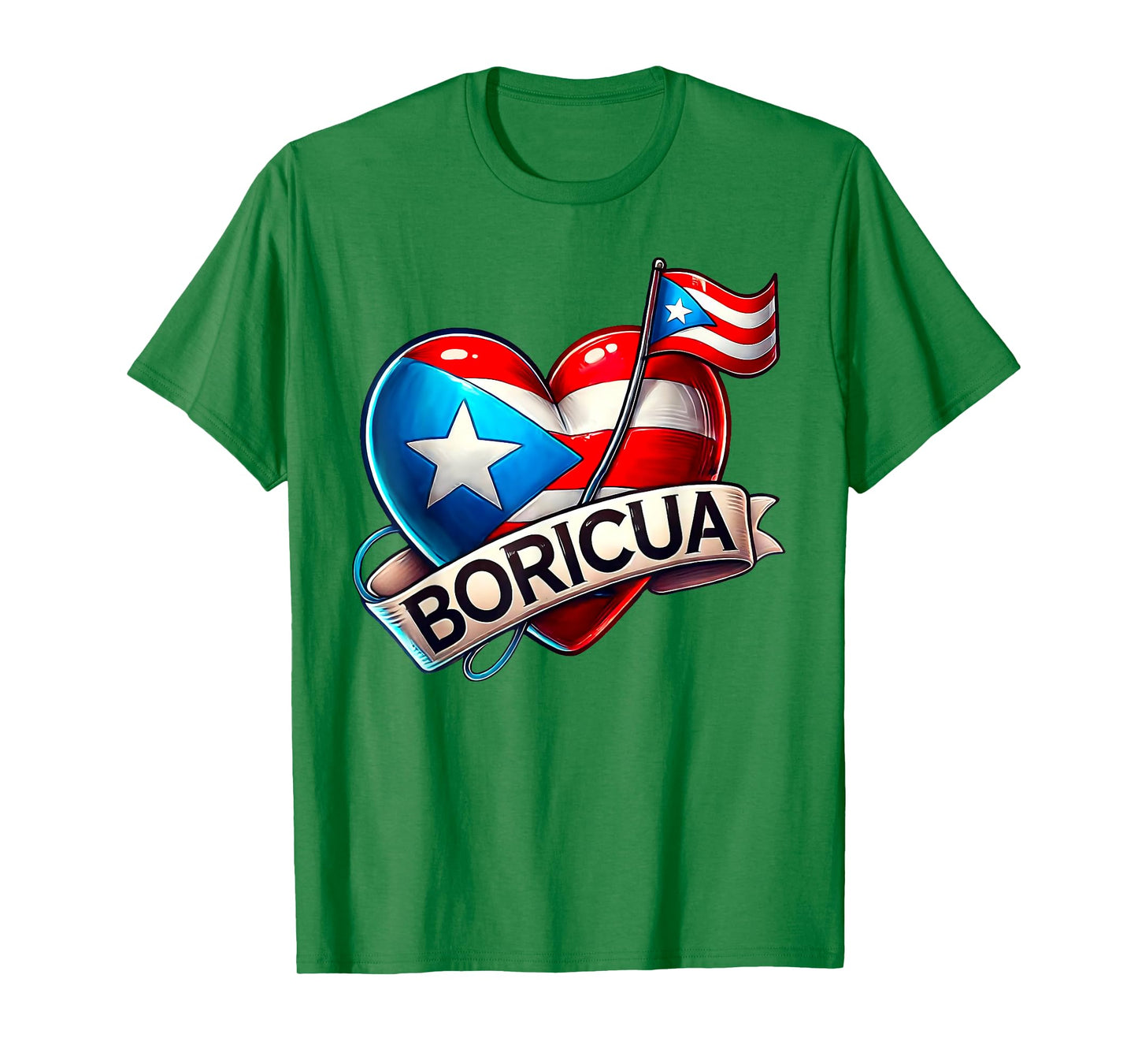 Puerto Rico Flag Heart Boricua Women Rican Hispanic Heritage T-Shirt