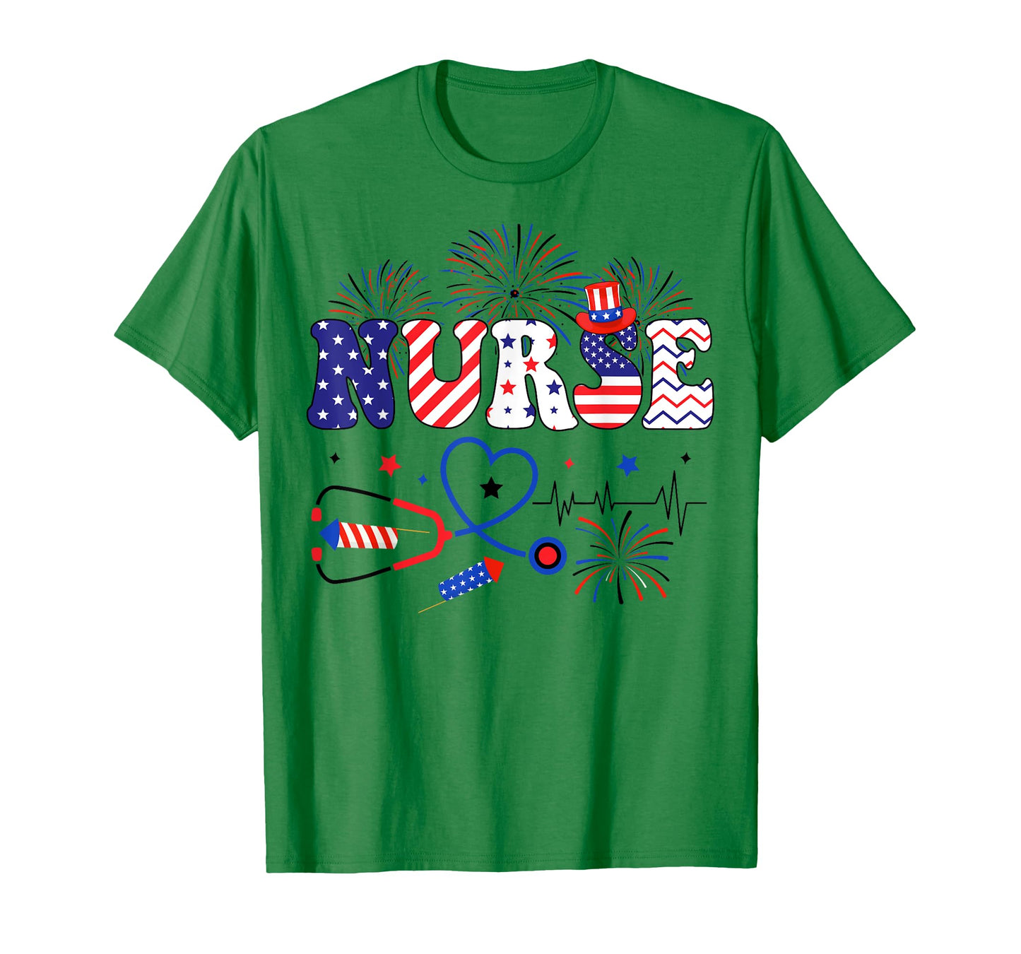 Patriotic Nurse Independence Day American Nurse 4th of July T-Shirt