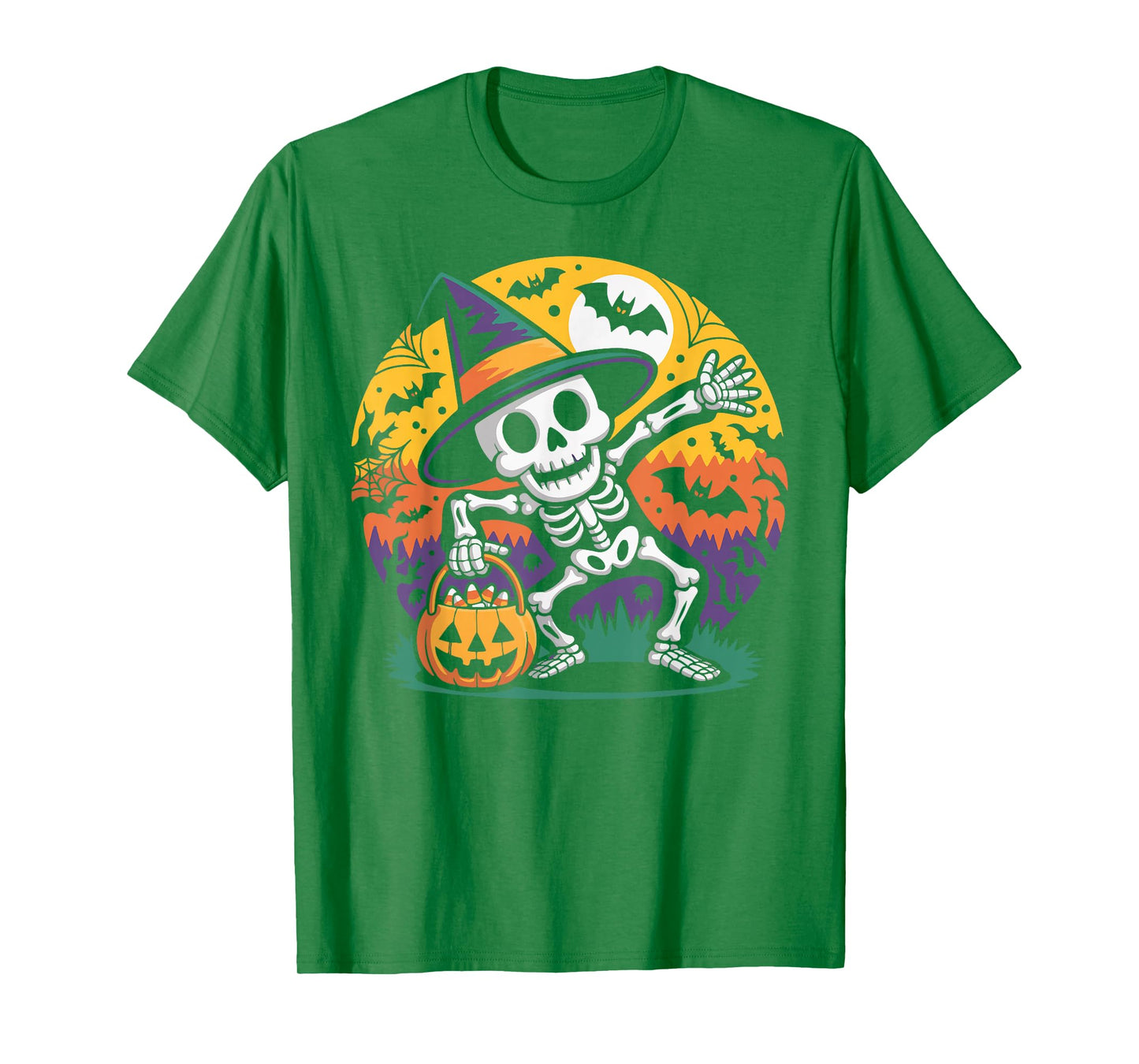 Skeleton Witch Pumpkin Halloween Trick or Treat Costume Boys T-Shirt