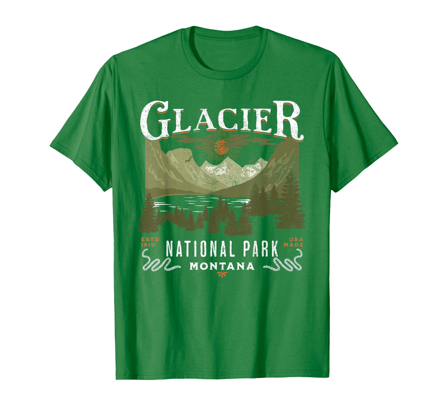 Vintage Outdoor Vacation Montana Glacier National Park T-Shirt