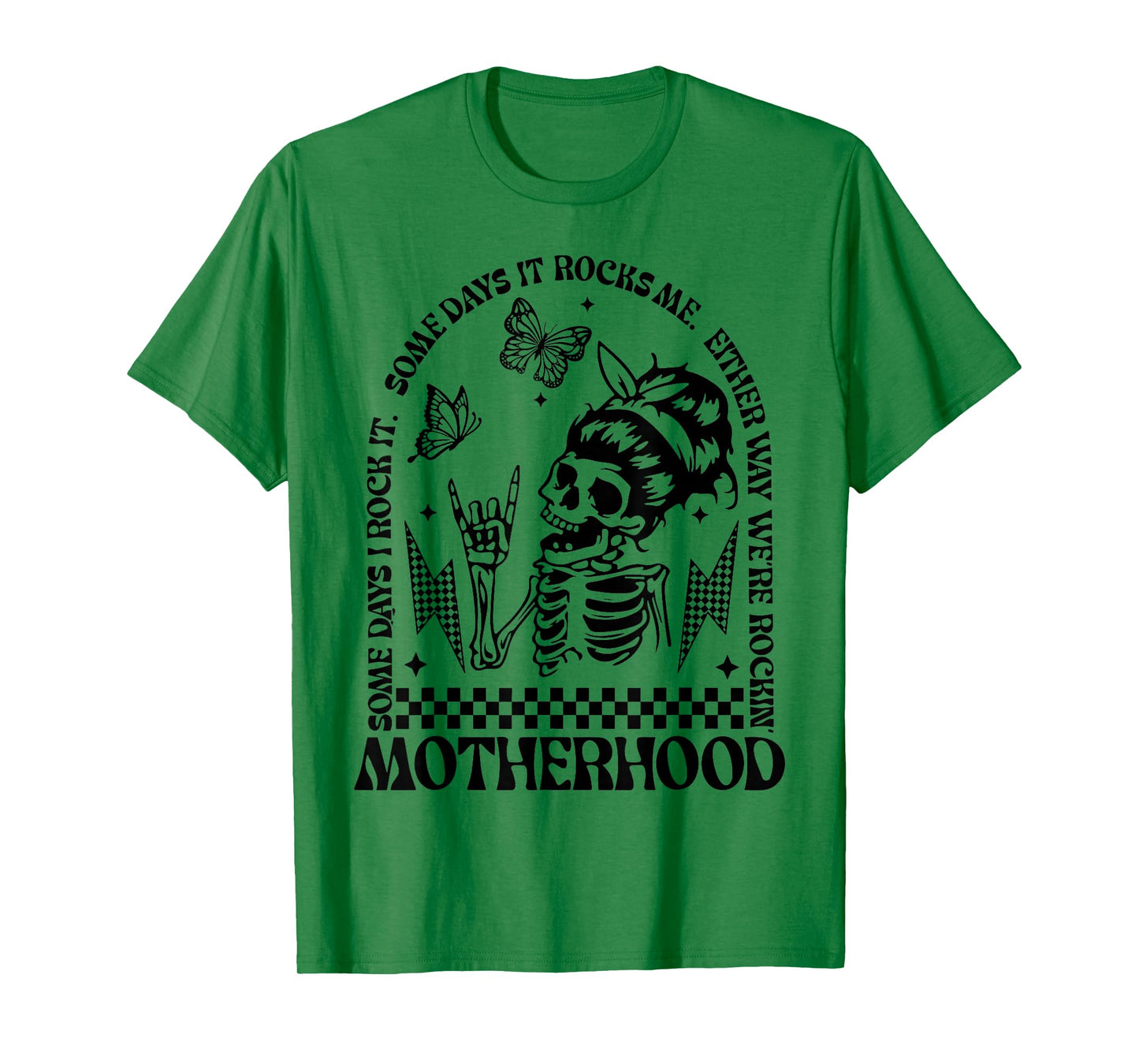 Mama Mom Life Women Motherhood Skull Some Days I Rock It T-Shirt