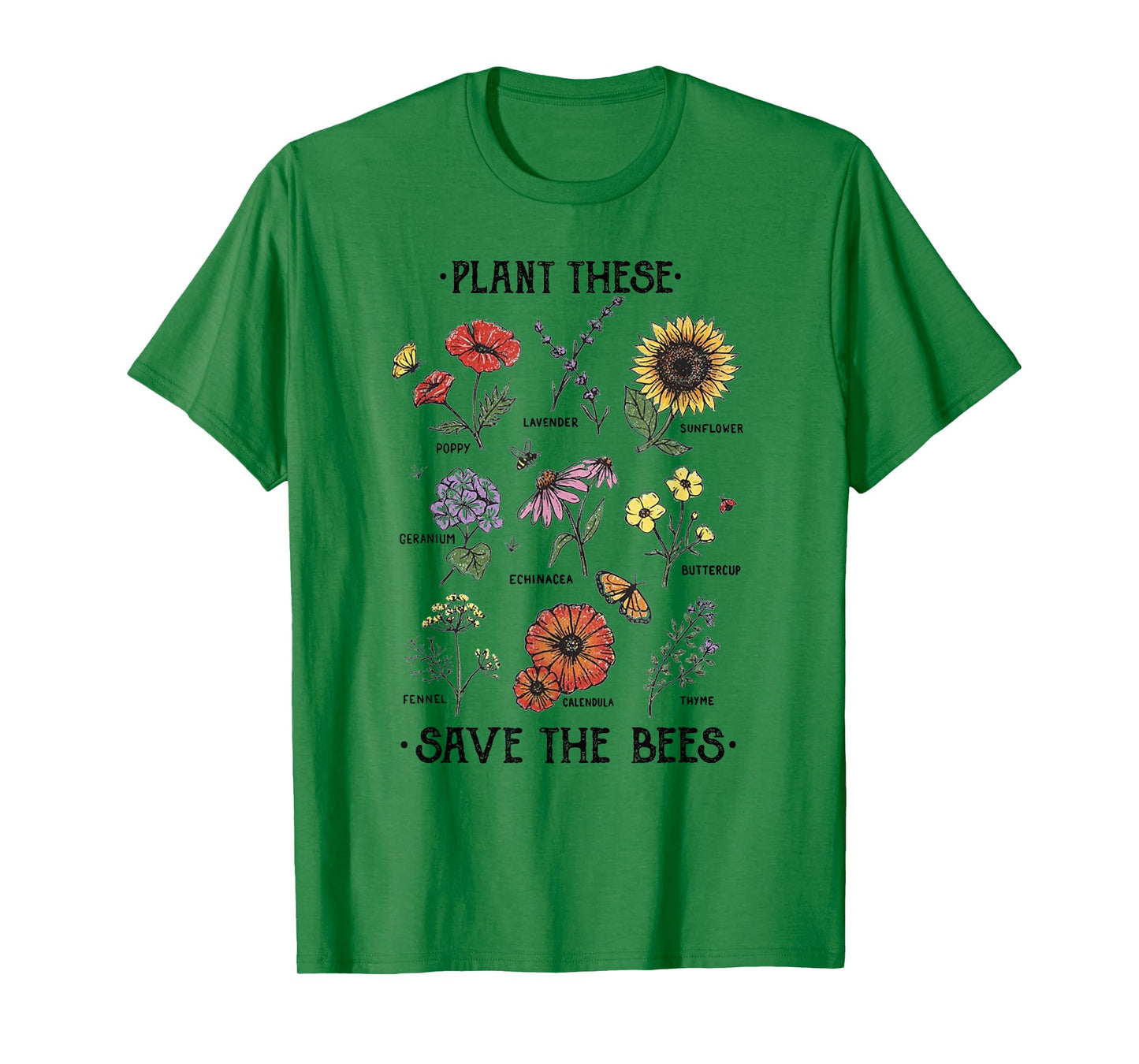 Plant These Save The Bees Flowers Gardening T-Shirt