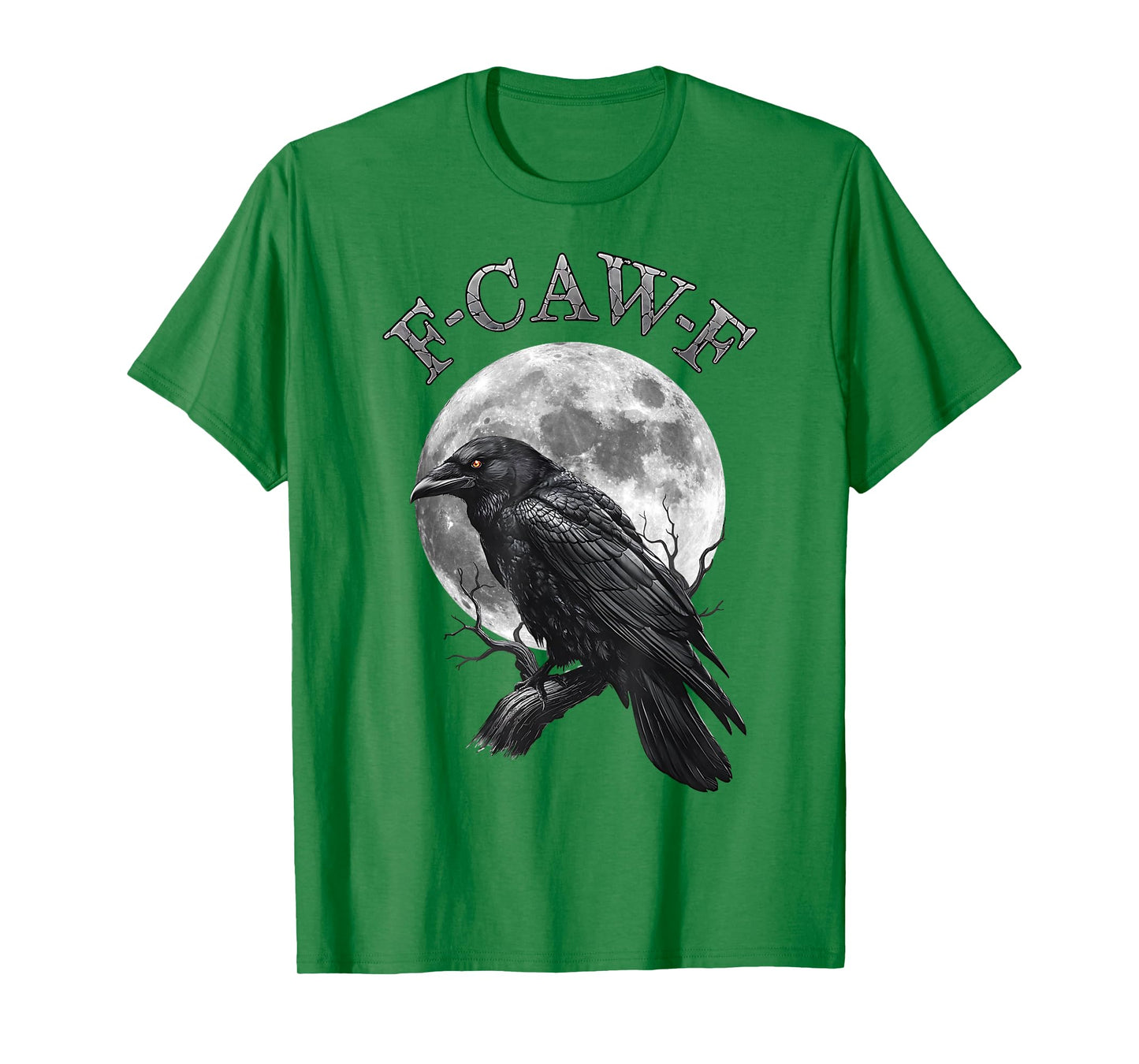 F-Caw-F Funny Black Crow Black Bird Moon Graphic Adult Humor T-Shirt