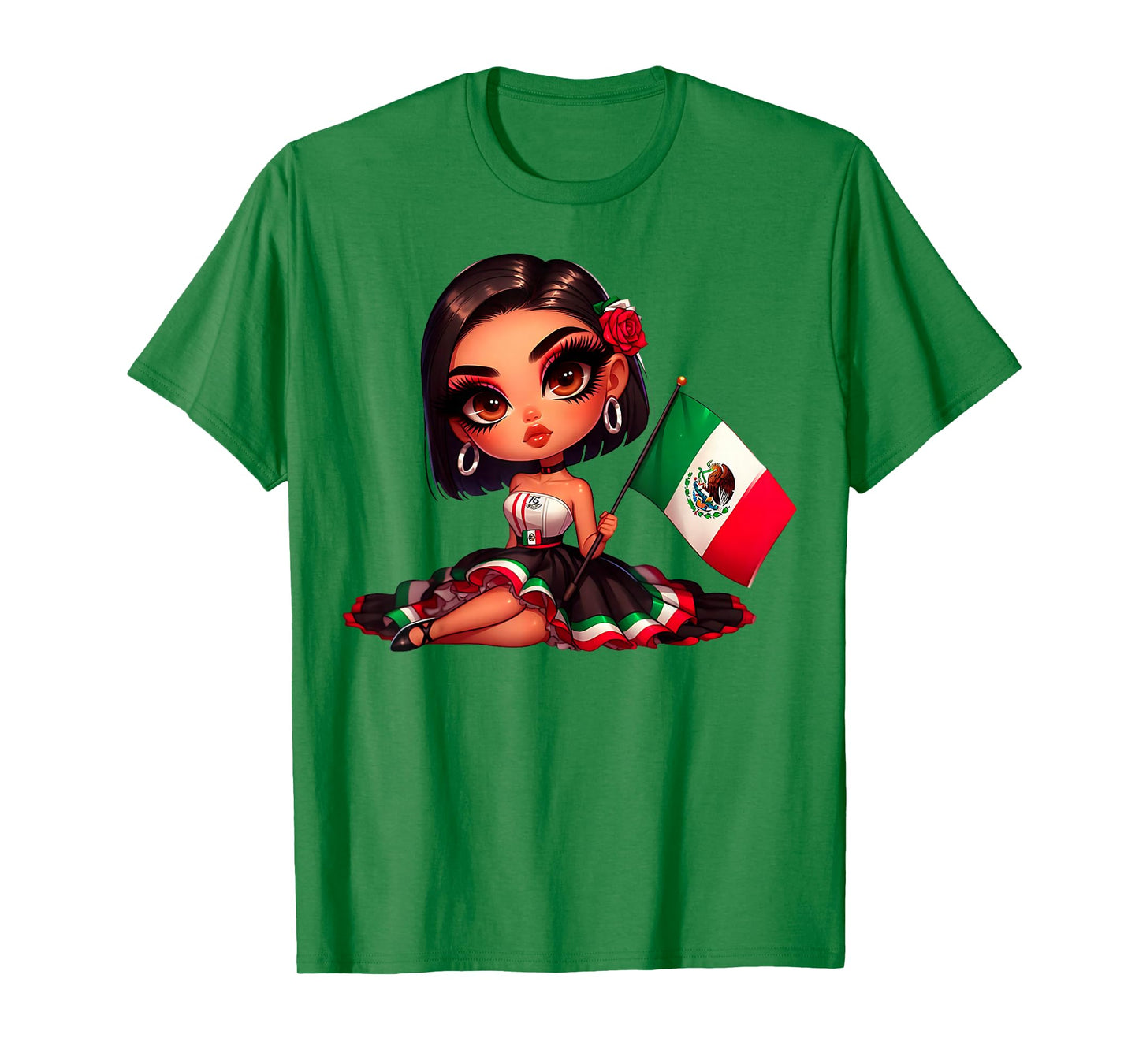 Woman's Chola Hispanic Girl Patriotic Mexican Roots Chicana T-Shirt