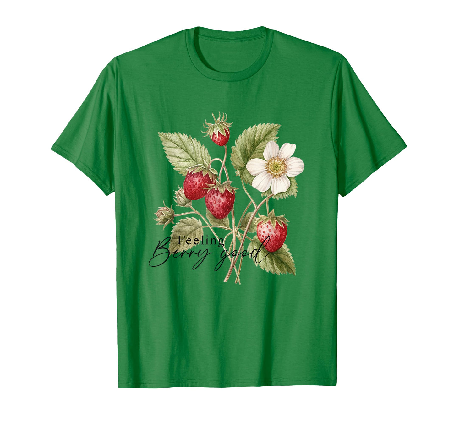 Summer Flower Strawberries Nature Lover Floral Wildflower T-Shirt
