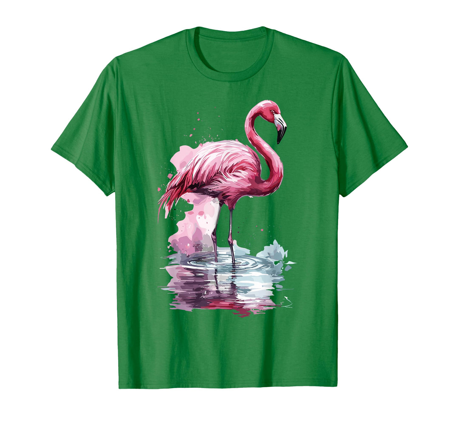 Cute Pink Flamingo Bird Watercolor Cute Flamingo T-Shirt