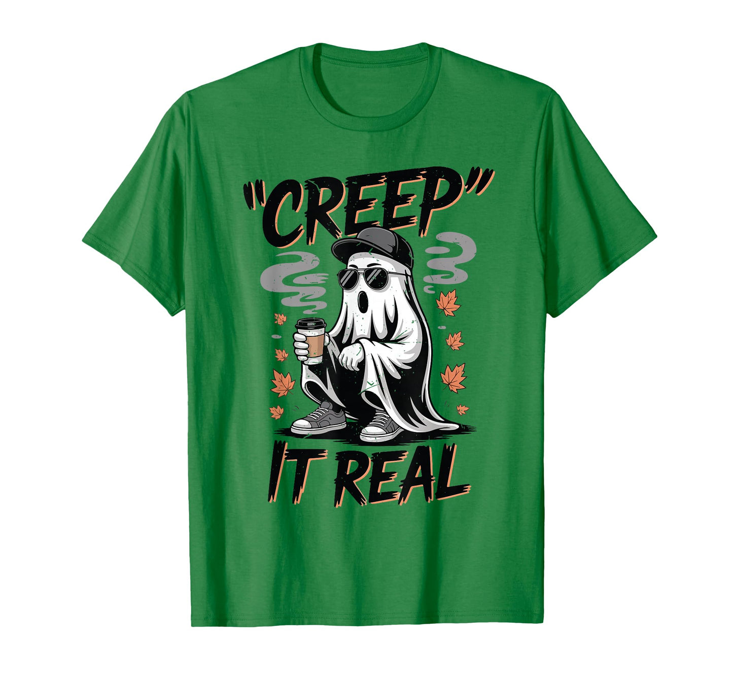Boy Toddler Creep It Real Funny Halloween Ghost Drink Coffee T-Shirt