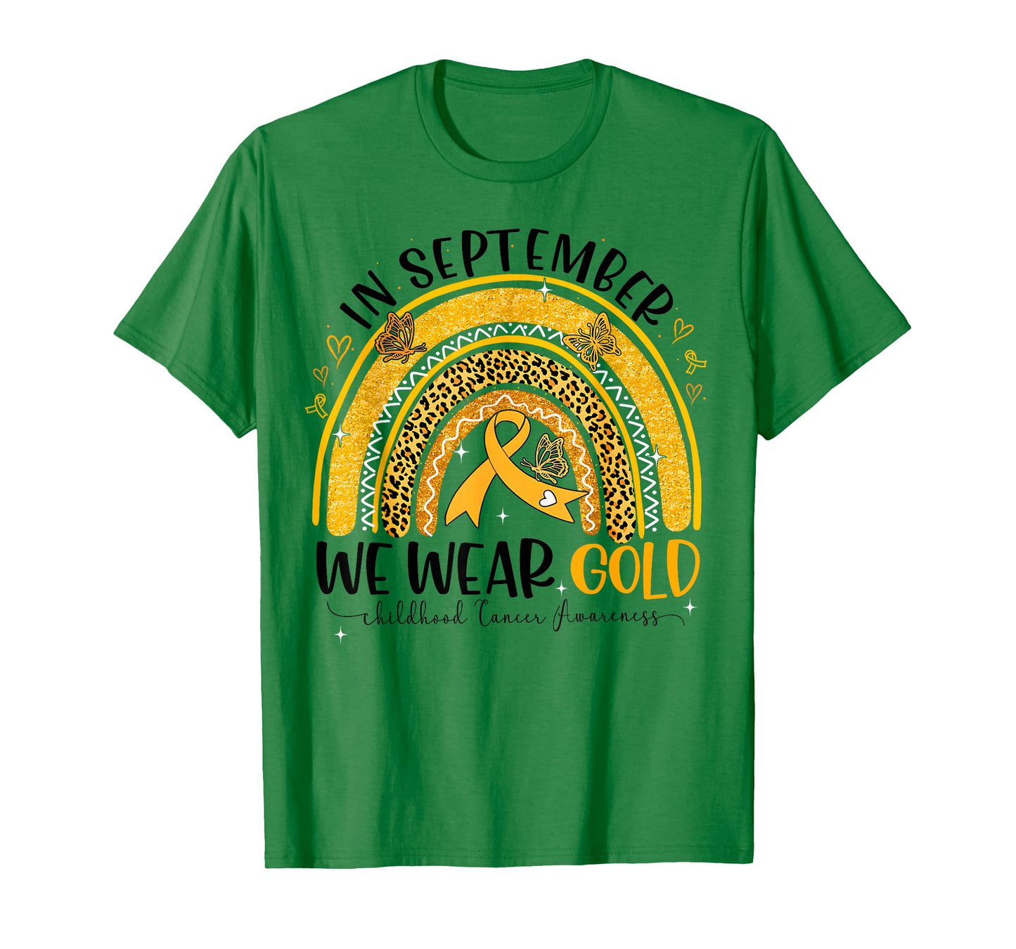 In September We Wear Gold Rainbow Childhood Cancer Awareness T-Shirt