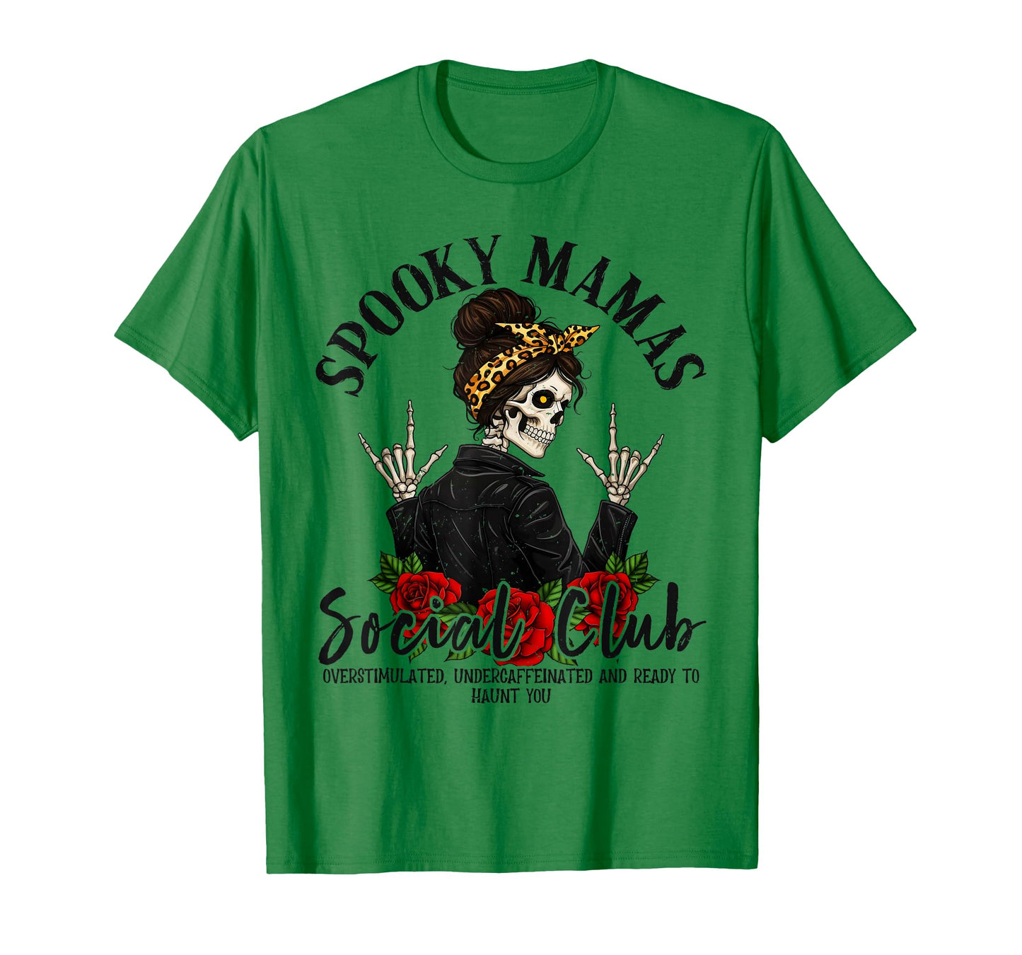 Spooky Mamas Social Club Halloween Vibe Skeleton Women Funny T-Shirt