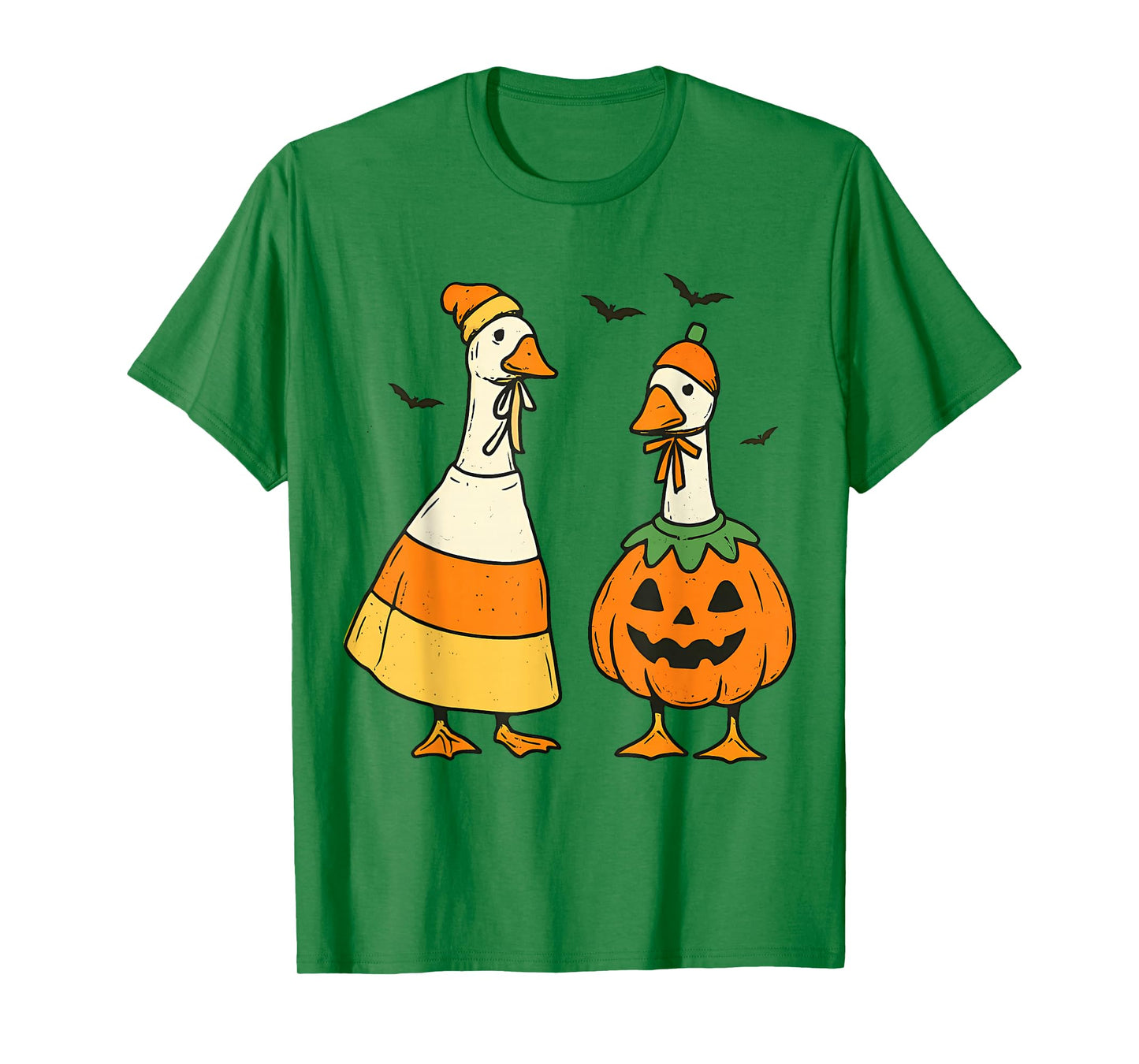 Halloween Goose Outfit Lawn Porch Geese Pumpkin Candy Corn T-Shirt