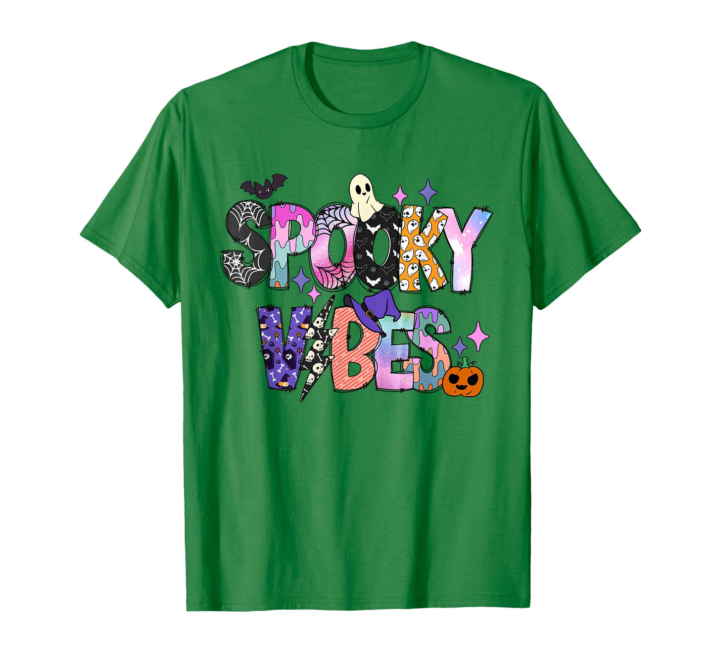 Spooky Vibes Halloween Costume Spooky Season Womens Girl Kid T-Shirt