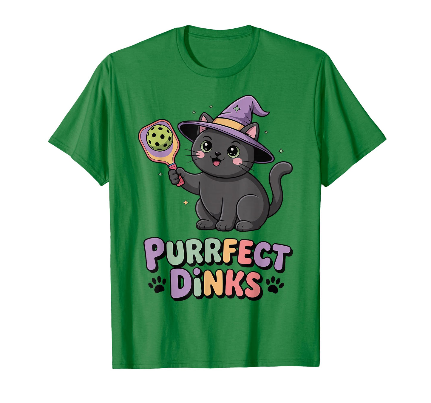 Purrfect Dinks Pickleball Halloween Fun T-Shirt